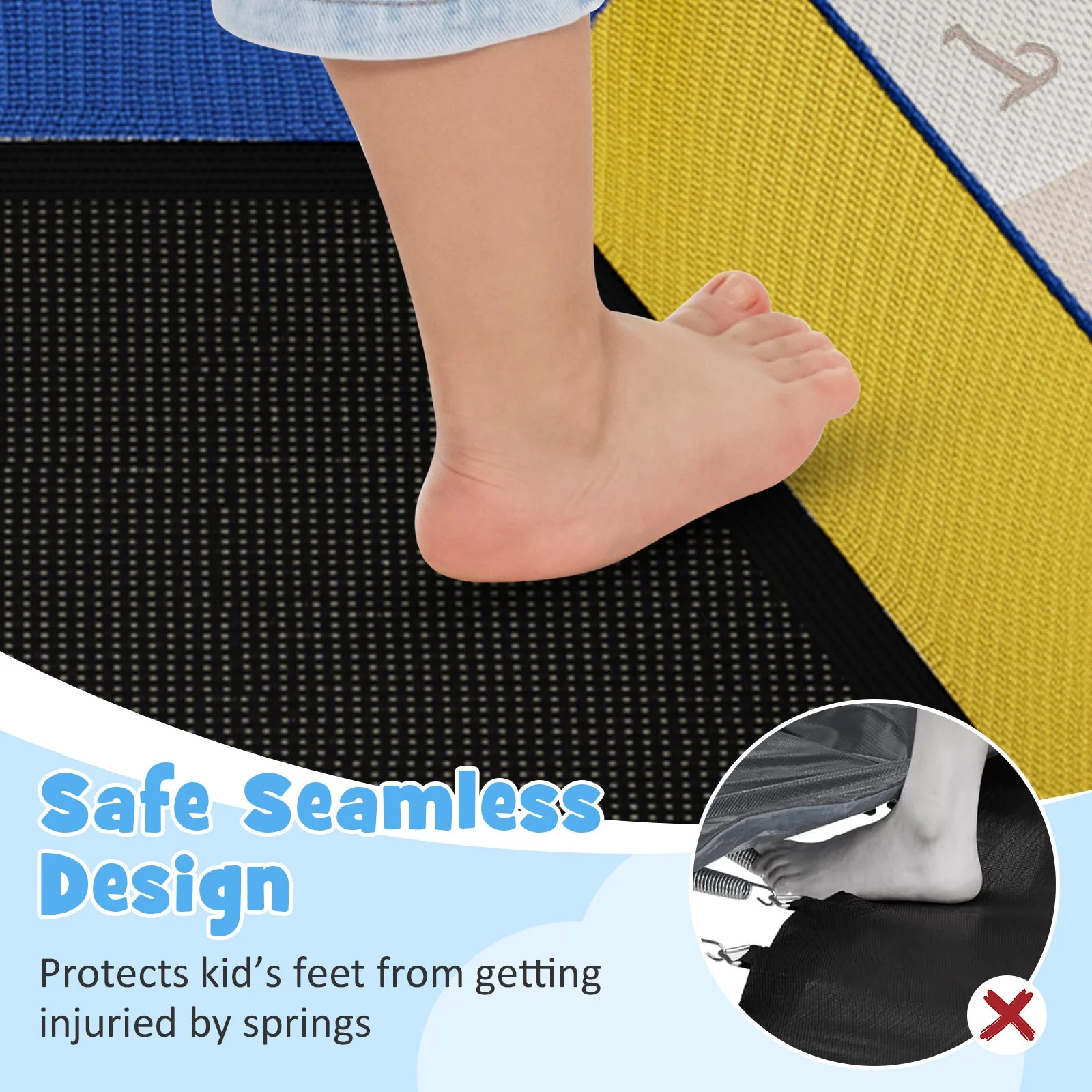 4 FT Small Toddler Recreational Trampoline with Safety Enclosure Net-Colorful - Image 8