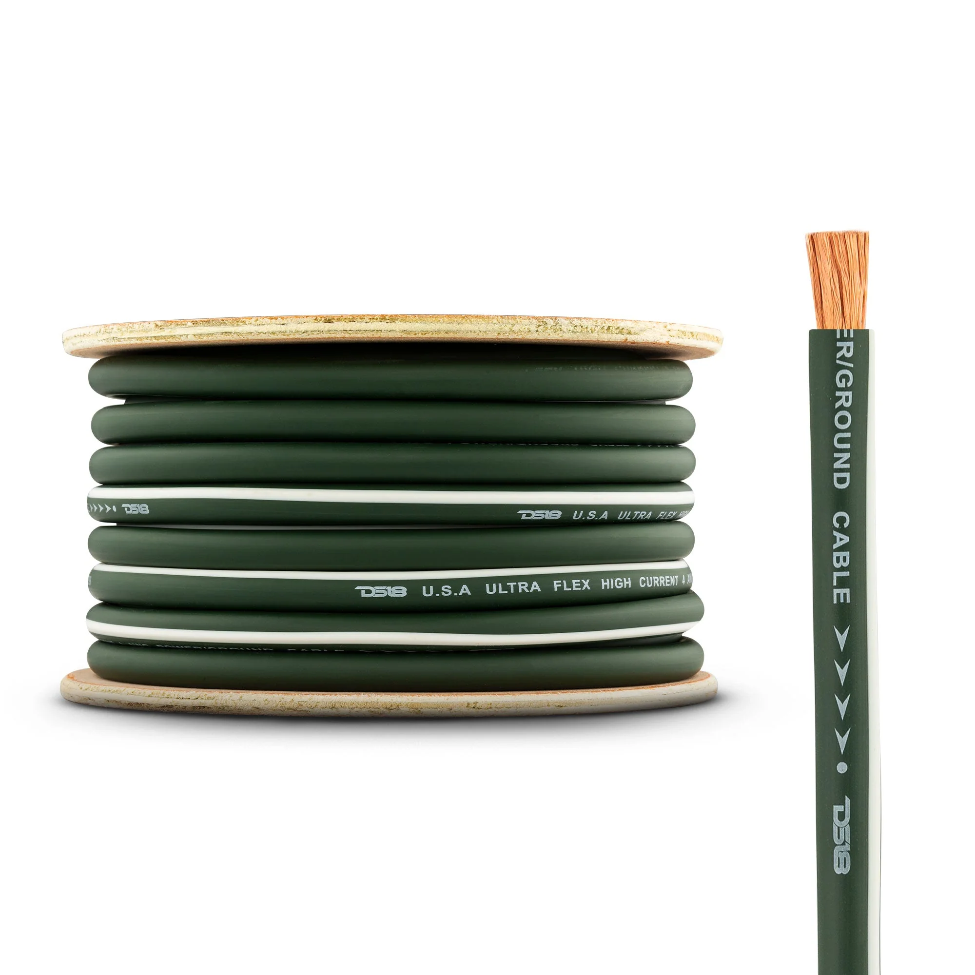 4-GA 100% OFC Ground, Power Cable, 50 Feet -Camo Green - Image 2