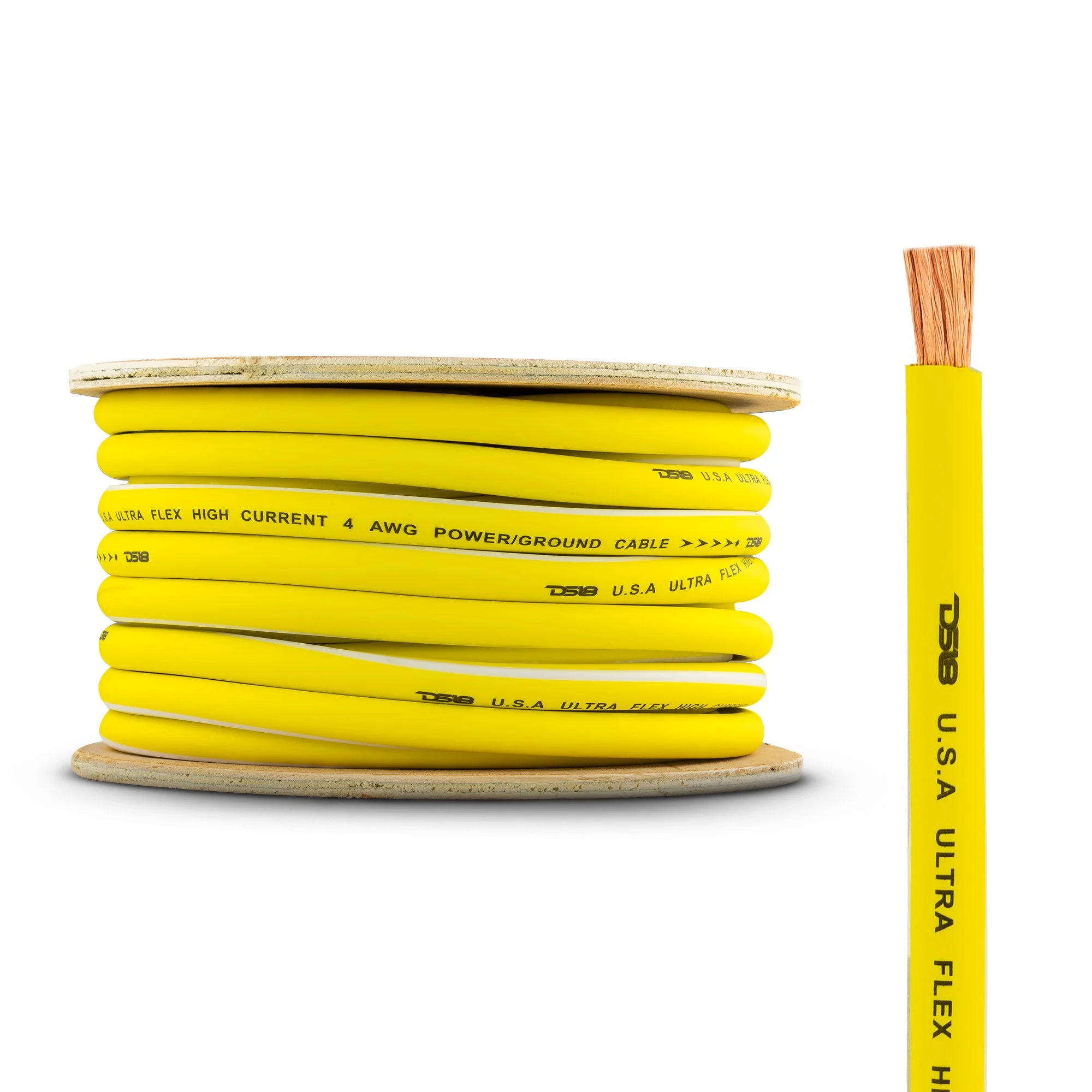 4-GA 100% OFC Ground, Power Cable, 50 Feet -Yellow - Image 2