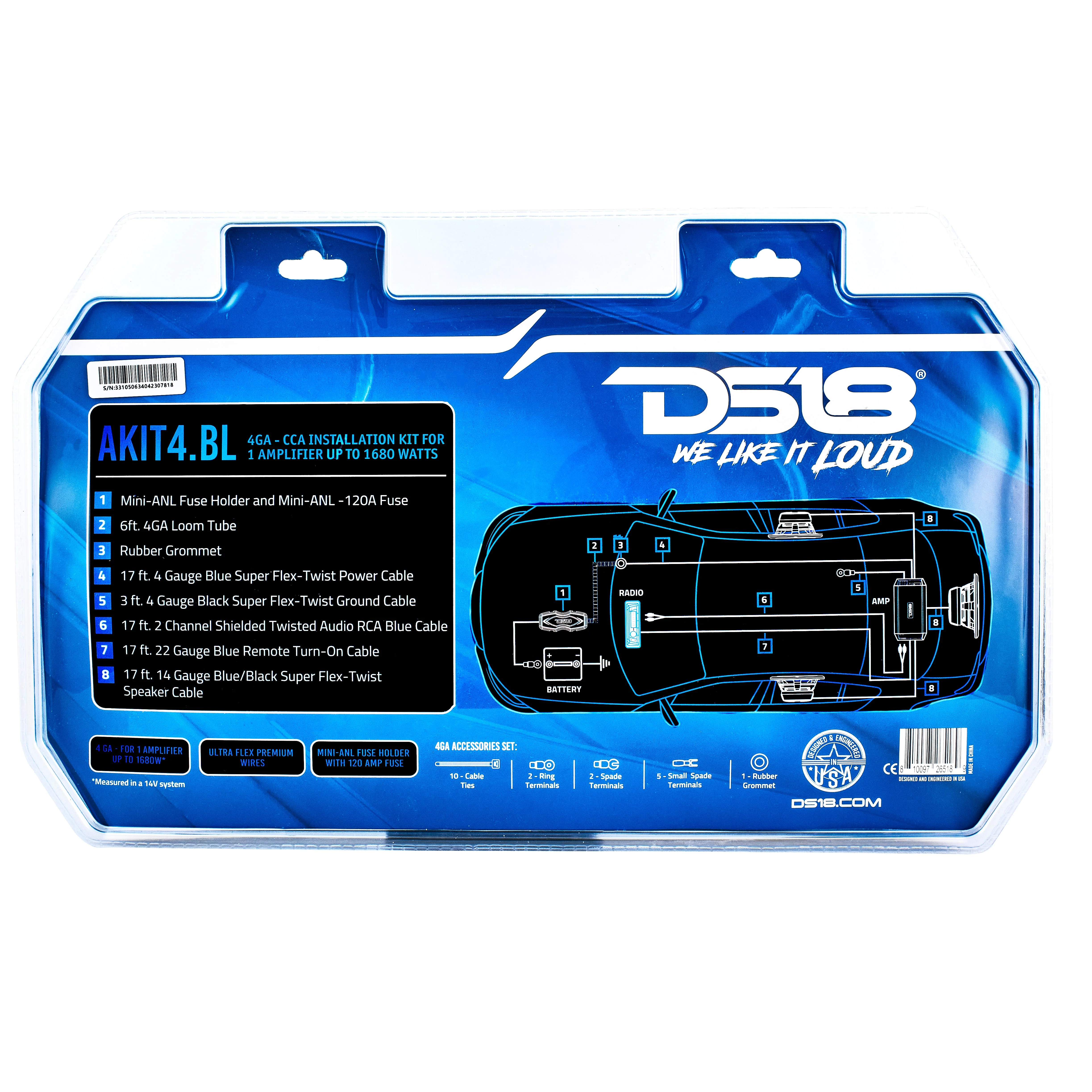 4-GA Amplifier Installation Kit - BLUE - Image 6