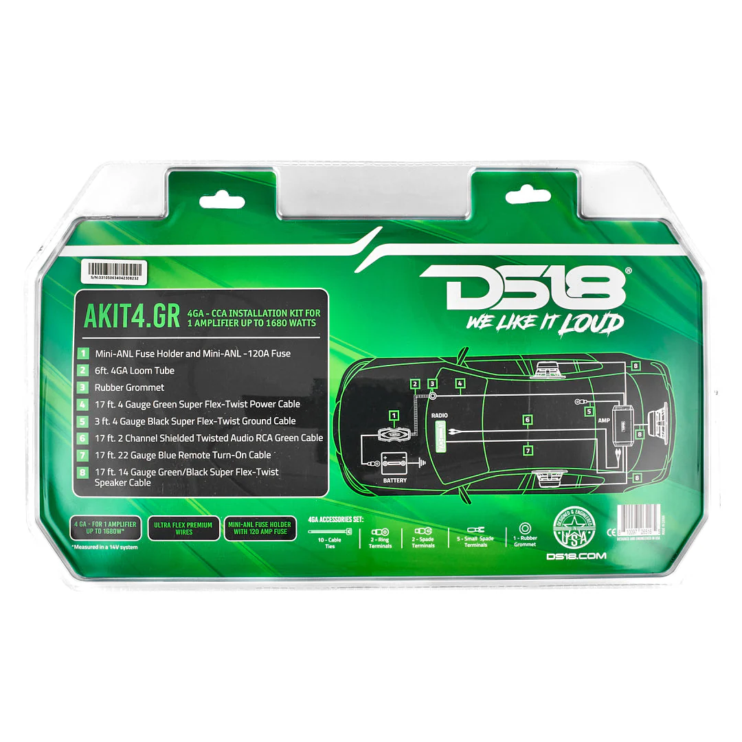 4-GA Amplifier Installation Kit - GREEN - Image 6
