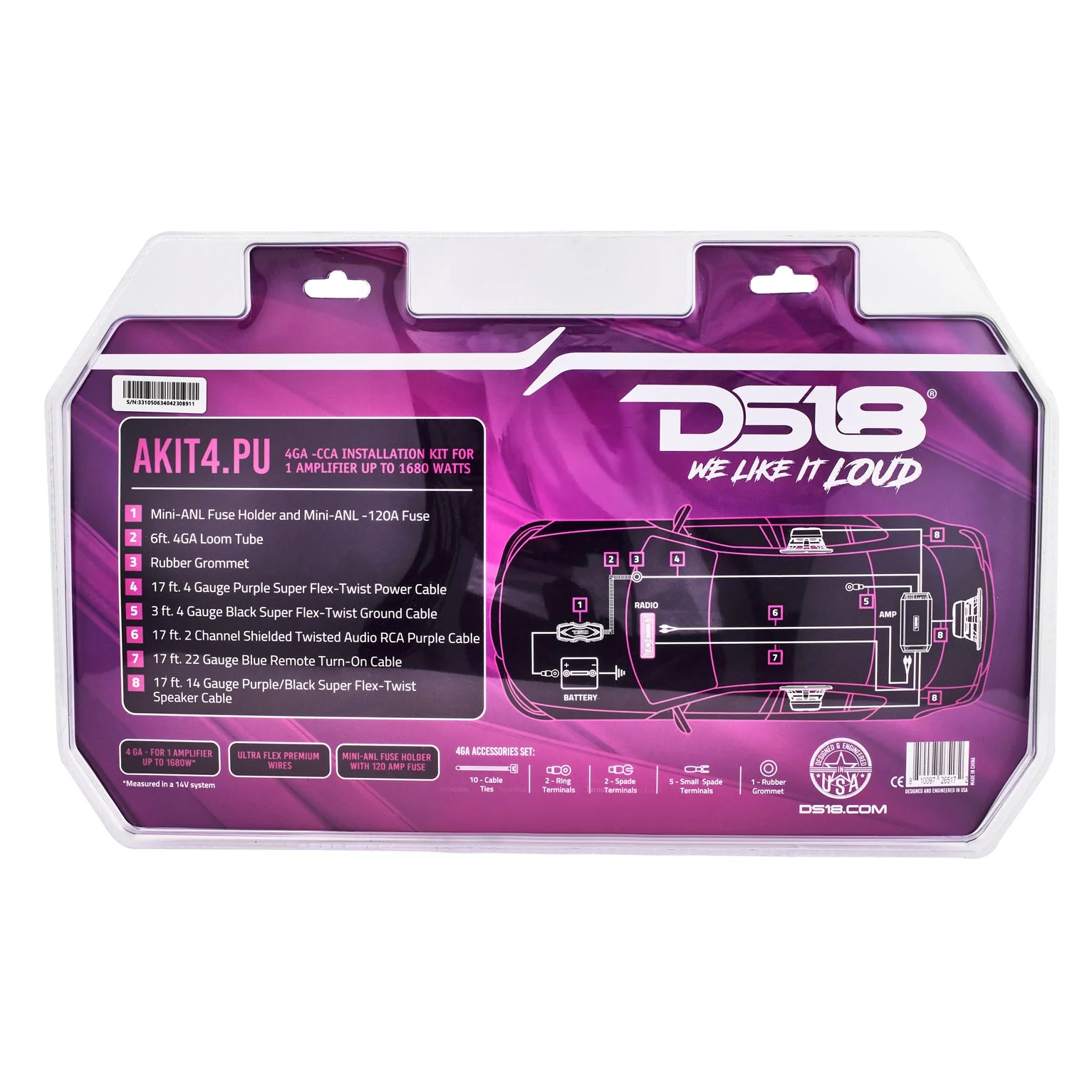 4-GA Amplifier Installation Kit - PURPLE - Image 6
