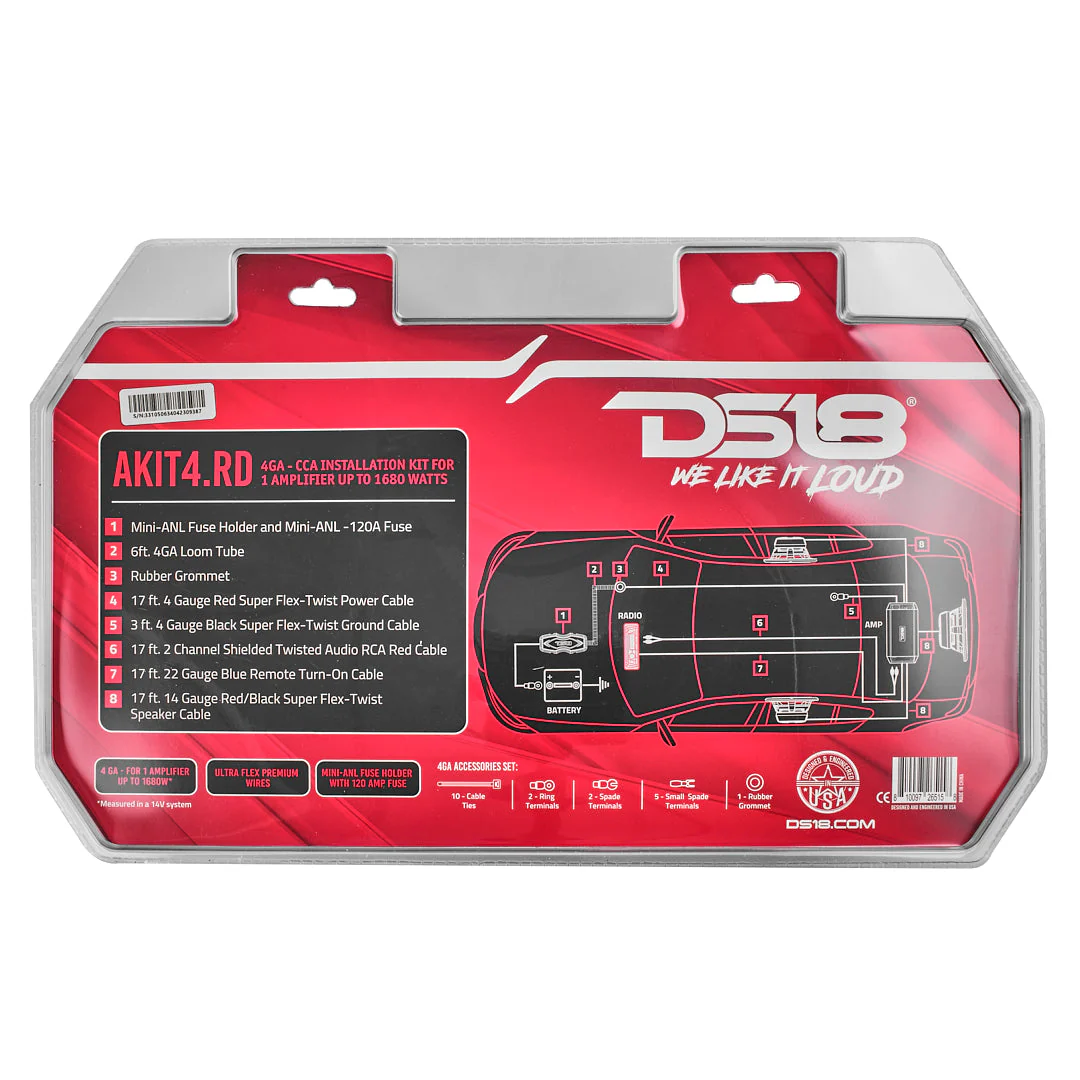 4-GA Amplifier Installation Kit - RED - Image 6