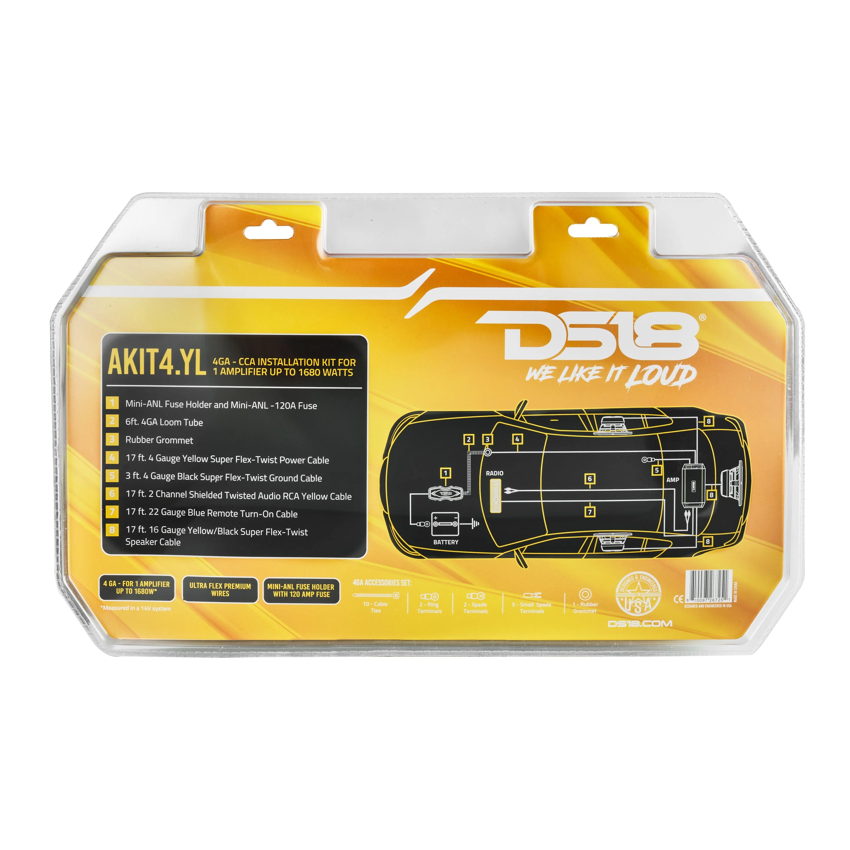 4-GA Amplifier Installation Kit - YELLOW - Image 6