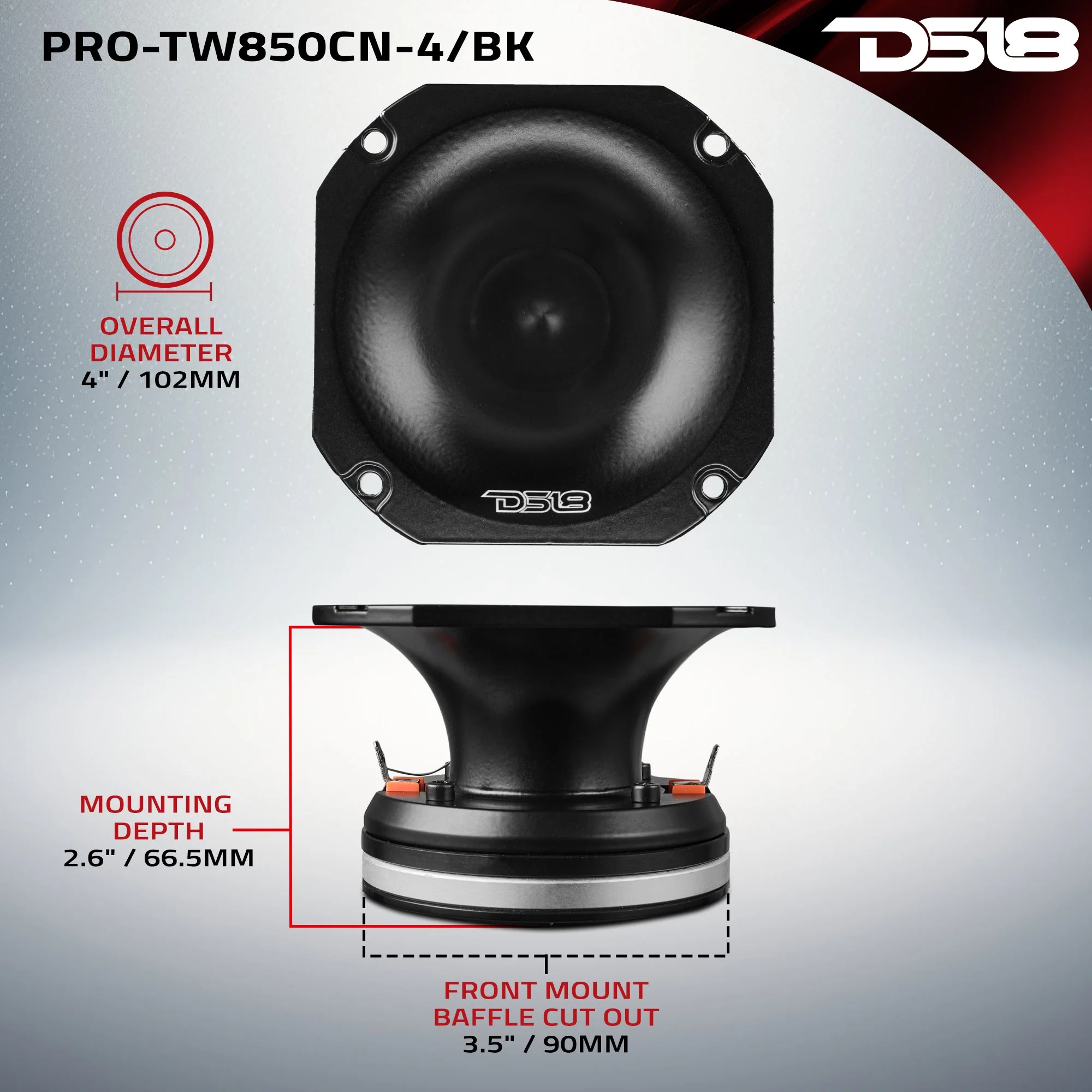 4" High Compression Tweeter | Neodymium Magnet | 4-Ohm - Image 7