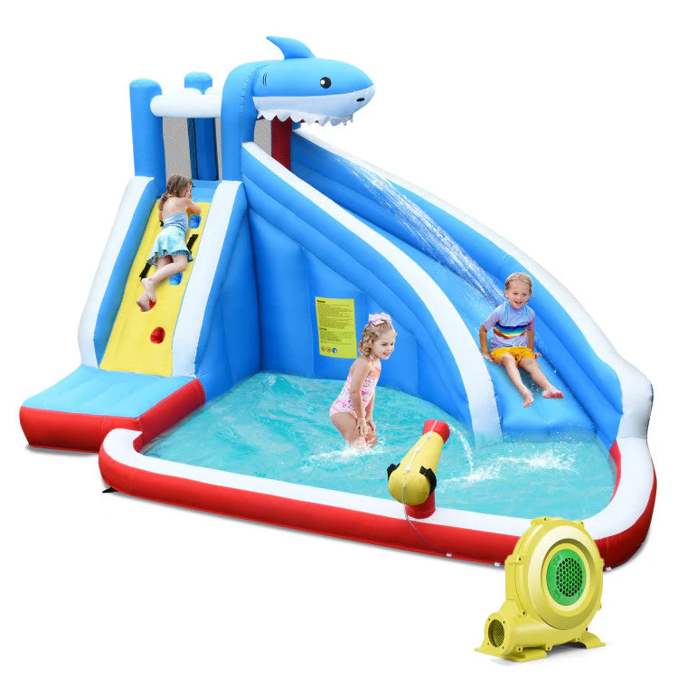 4-in-1 Inflatable Water Slide Park with Long Slide and 735W Blower - Image 3