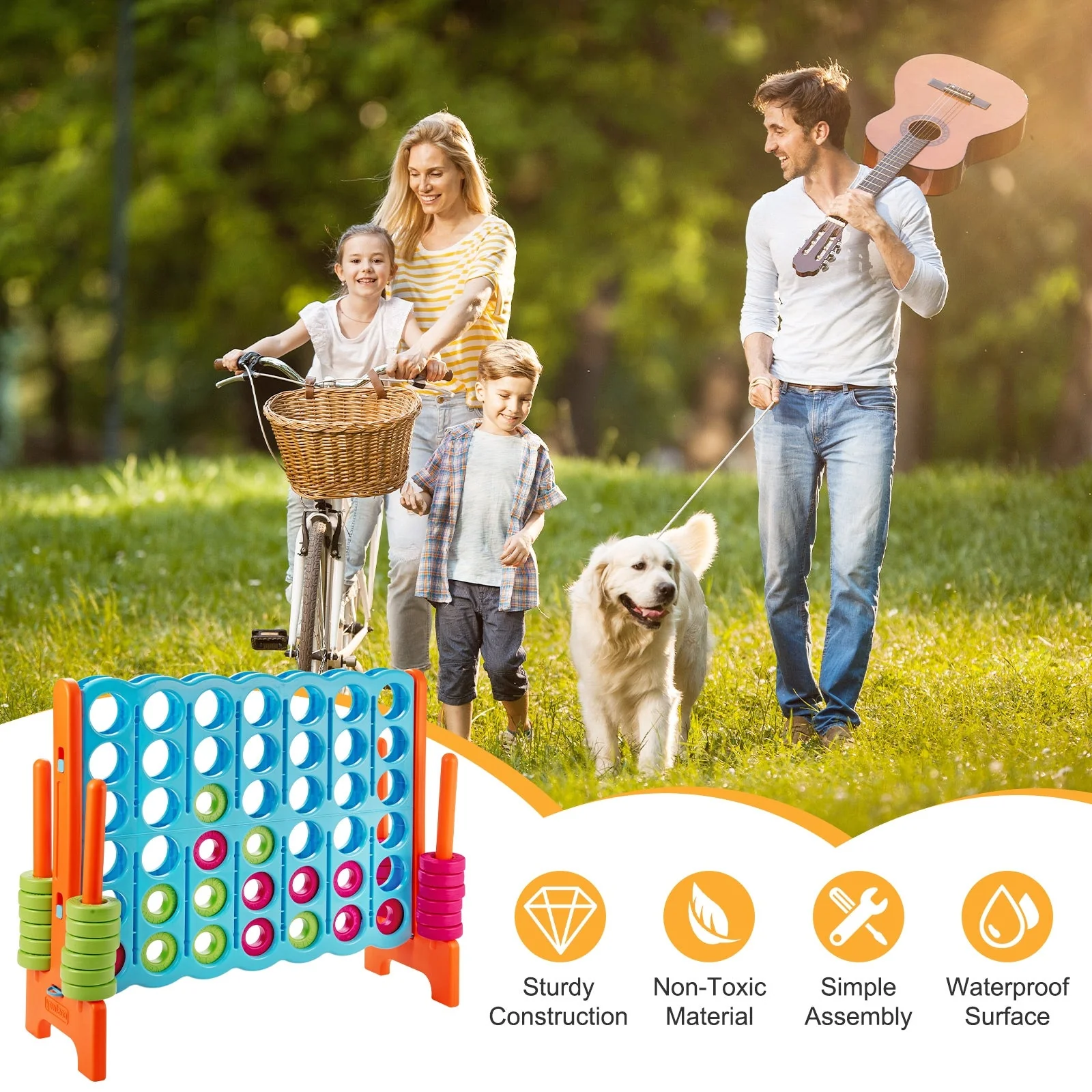 4 in A Row 4-to-Score Giant Jumbo Game Set for Family Party Holiday - Image 2
