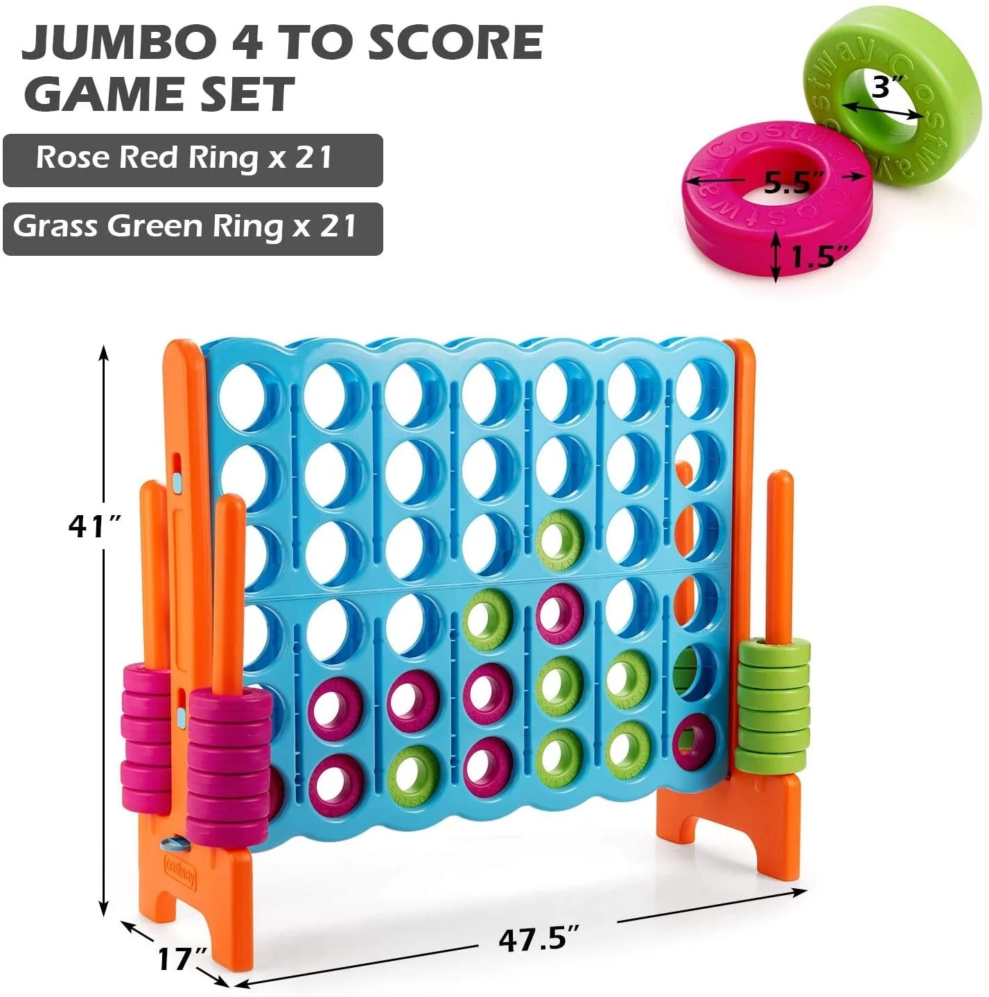 4 in A Row 4-to-Score Giant Jumbo Game Set for Family Party Holiday - Image 5