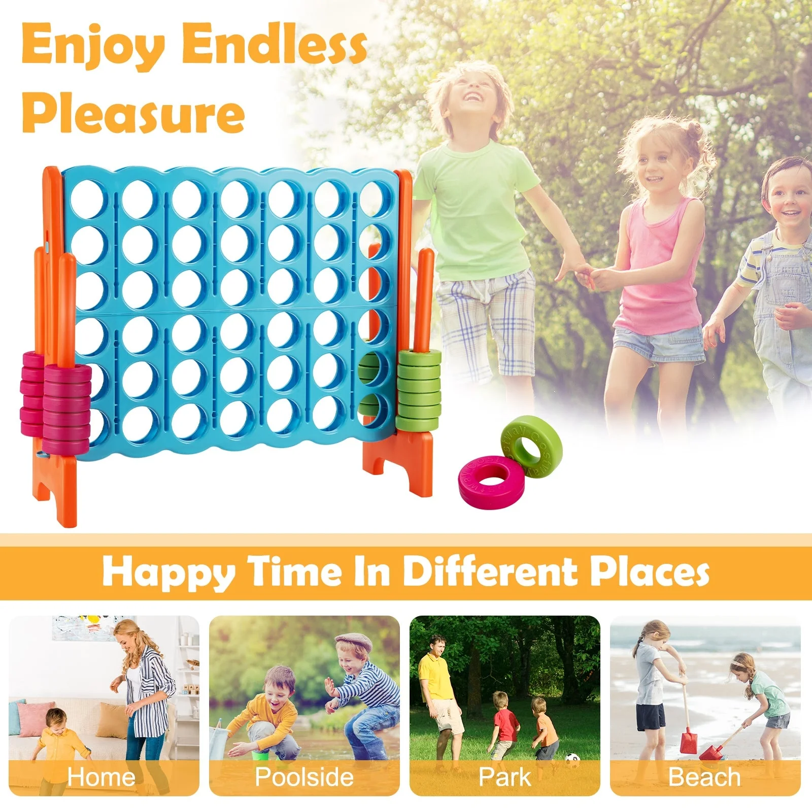 4 in A Row 4-to-Score Giant Jumbo Game Set for Family Party Holiday - Image 6