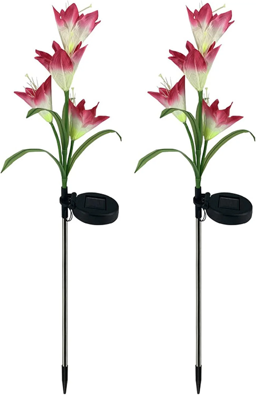 4-Pack Solar Powered Garden Flowers with Lights - Waterproof, Easy Install, No Wiring Needed - Image 6