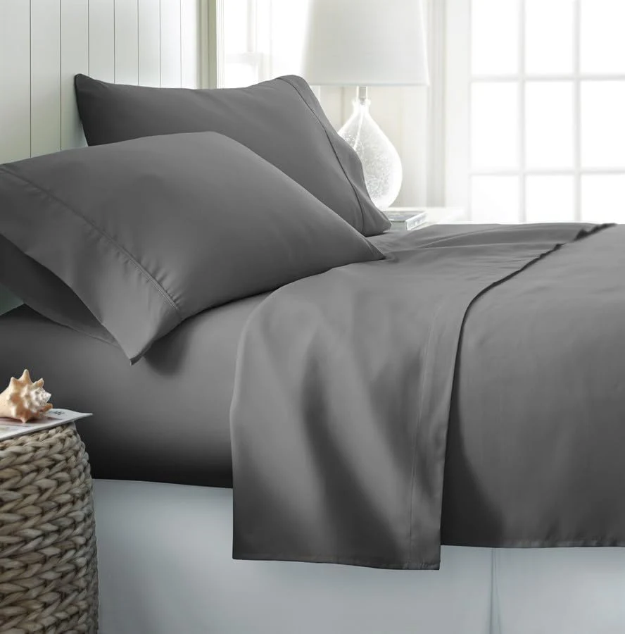 4-Piece 100% Cotton Solid Sheet Set – 300 Thread Count, Luxury Extra Soft - Image 2