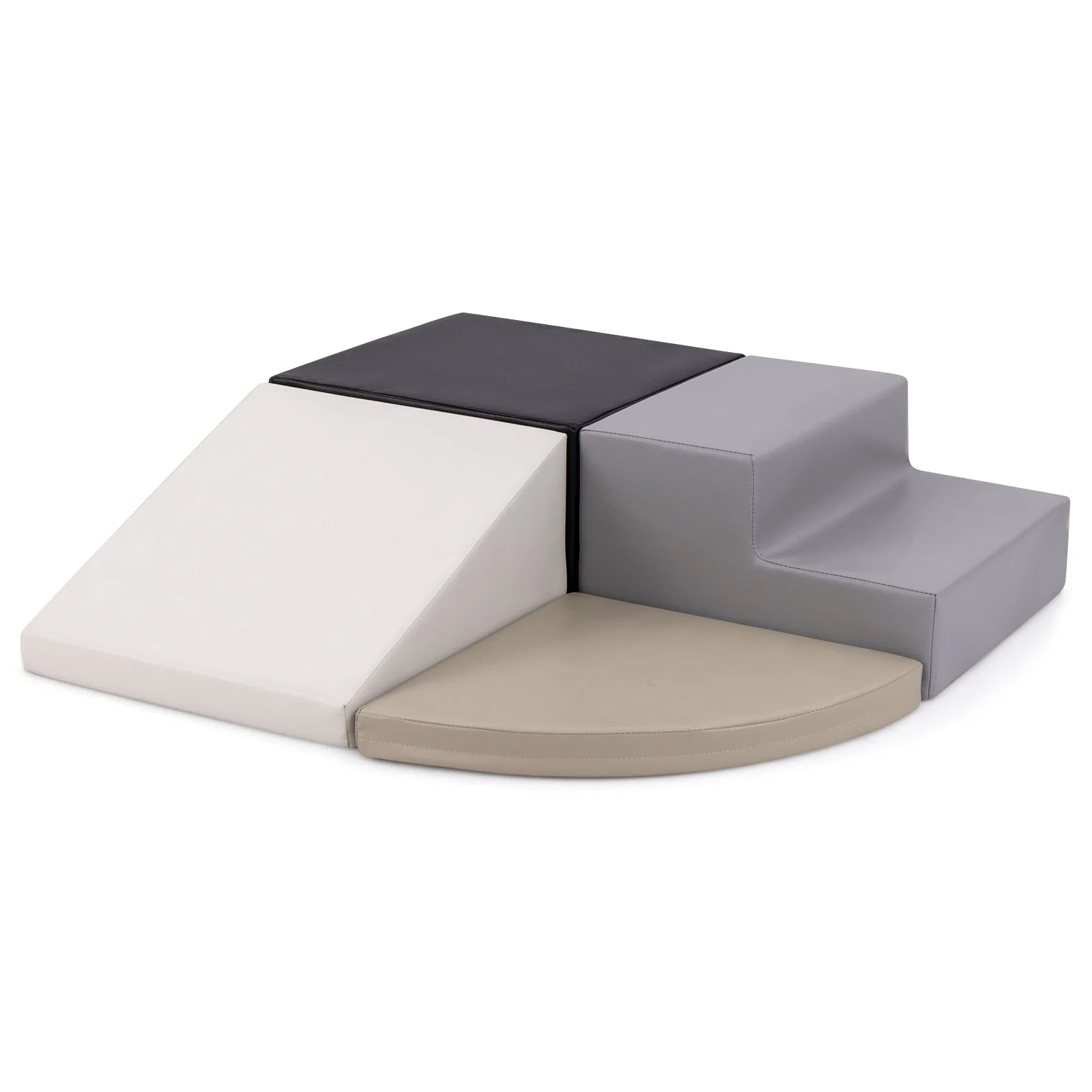 4-Piece Climb and Crawl Foam Block Play Set for Infant Baby-Black - Image 4