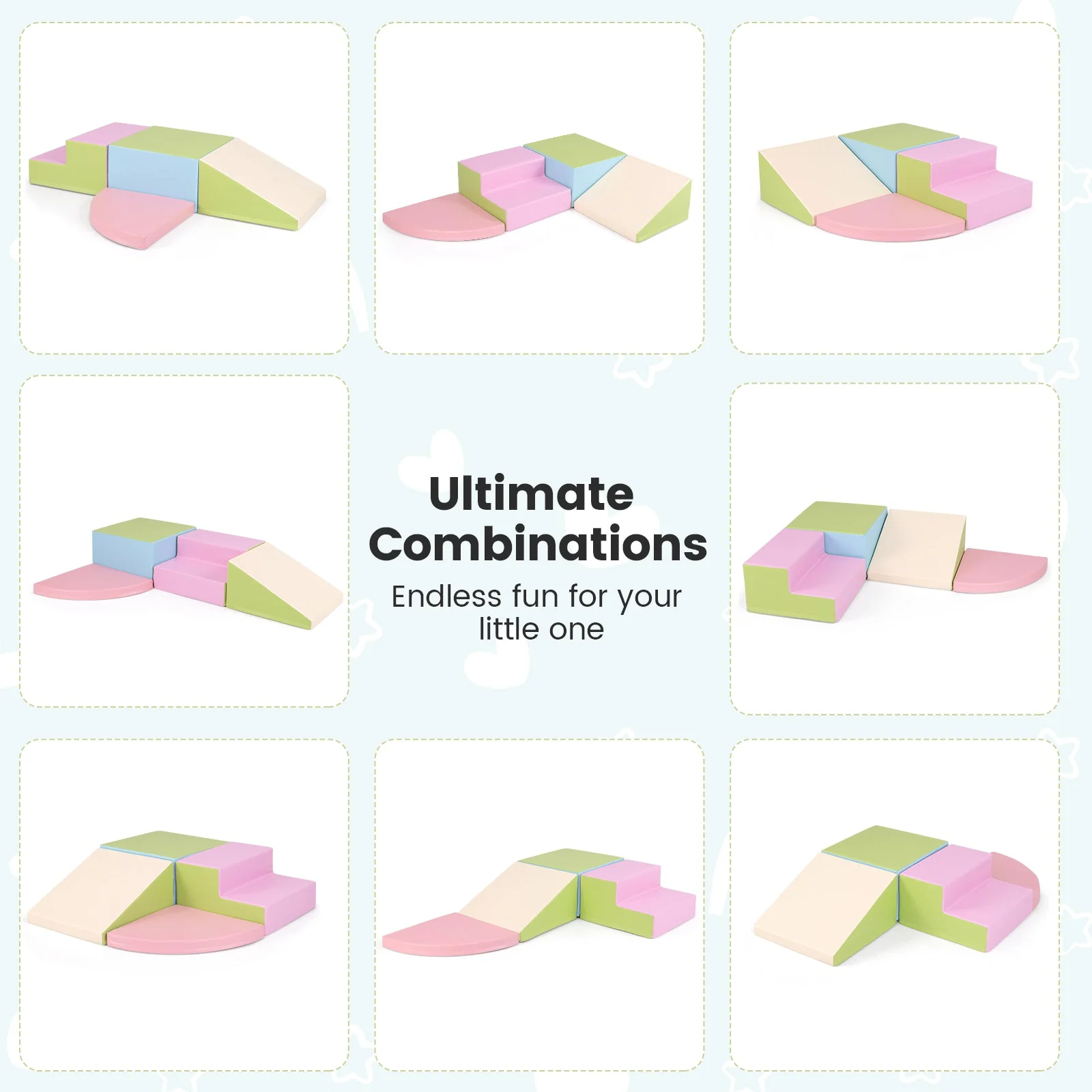 4-Piece Climb and Crawl Foam Block Play Set for Infant Baby-Pink - Image 6