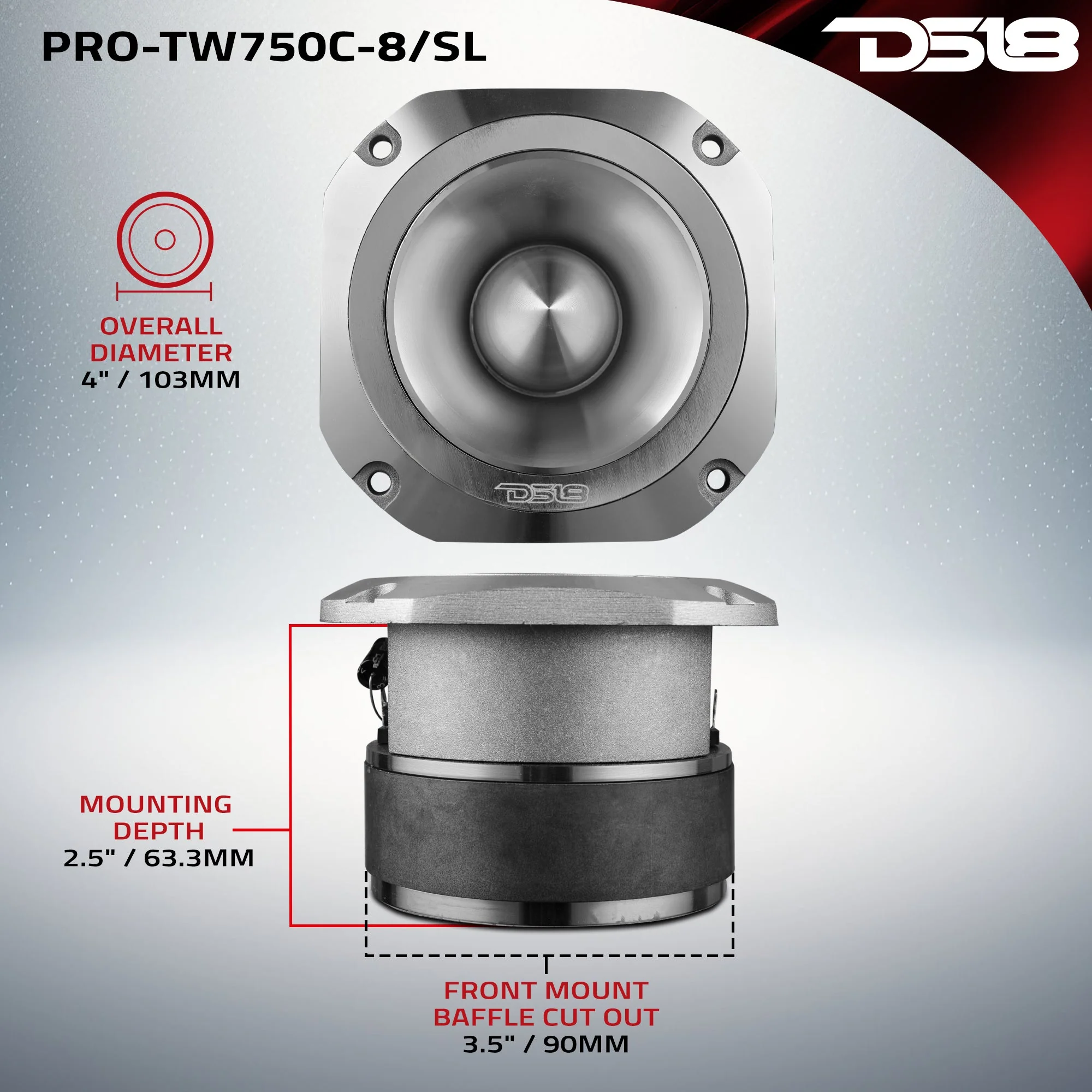 4" Super Bullet Tweeter with 1.5" Titanium Voice Coil and Oversized Ferrite Magnet 200 Watts 8-Ohm - Image 14