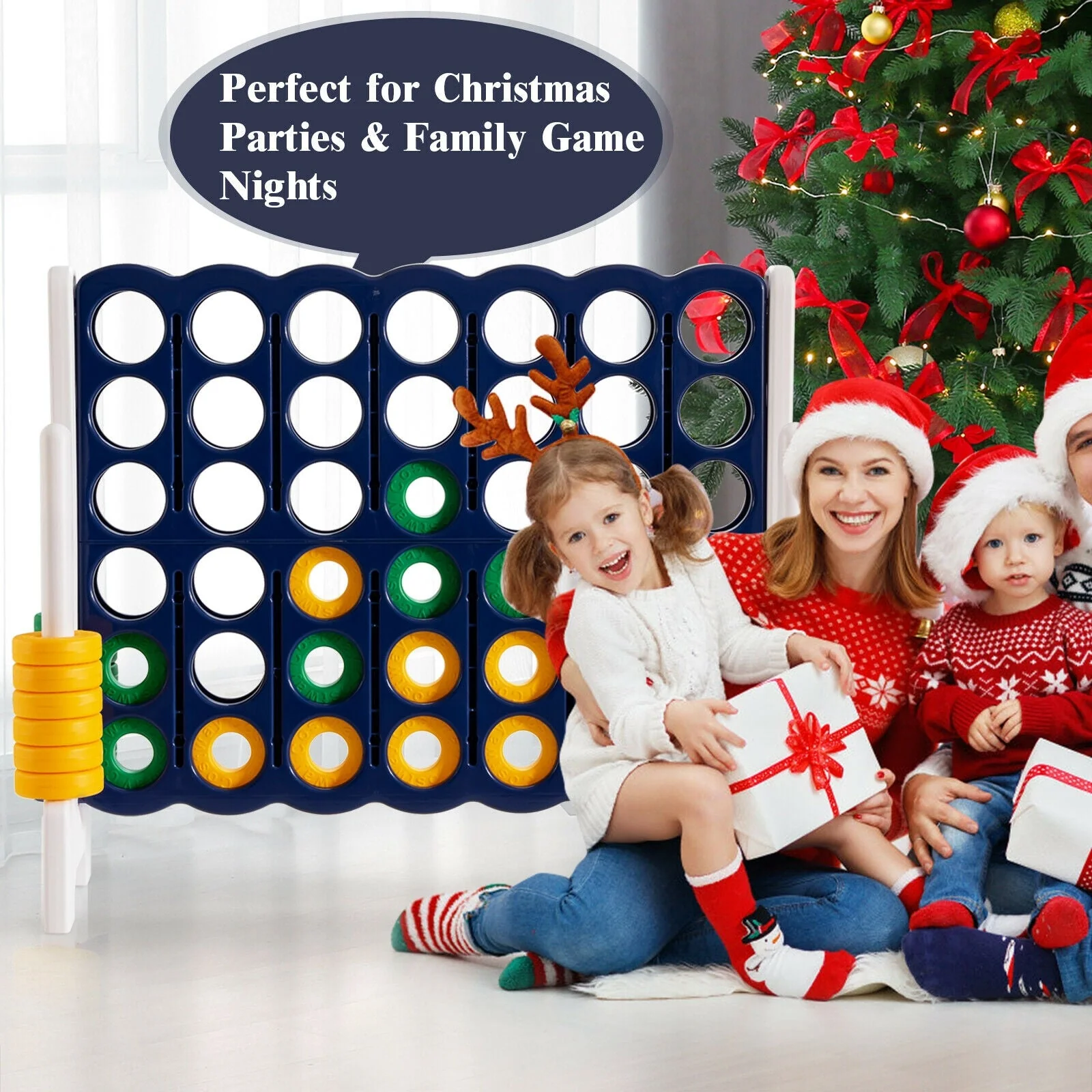 4-to-Score 4 in A Row Giant Game Set for Kids Adults Family Fun - Image 2