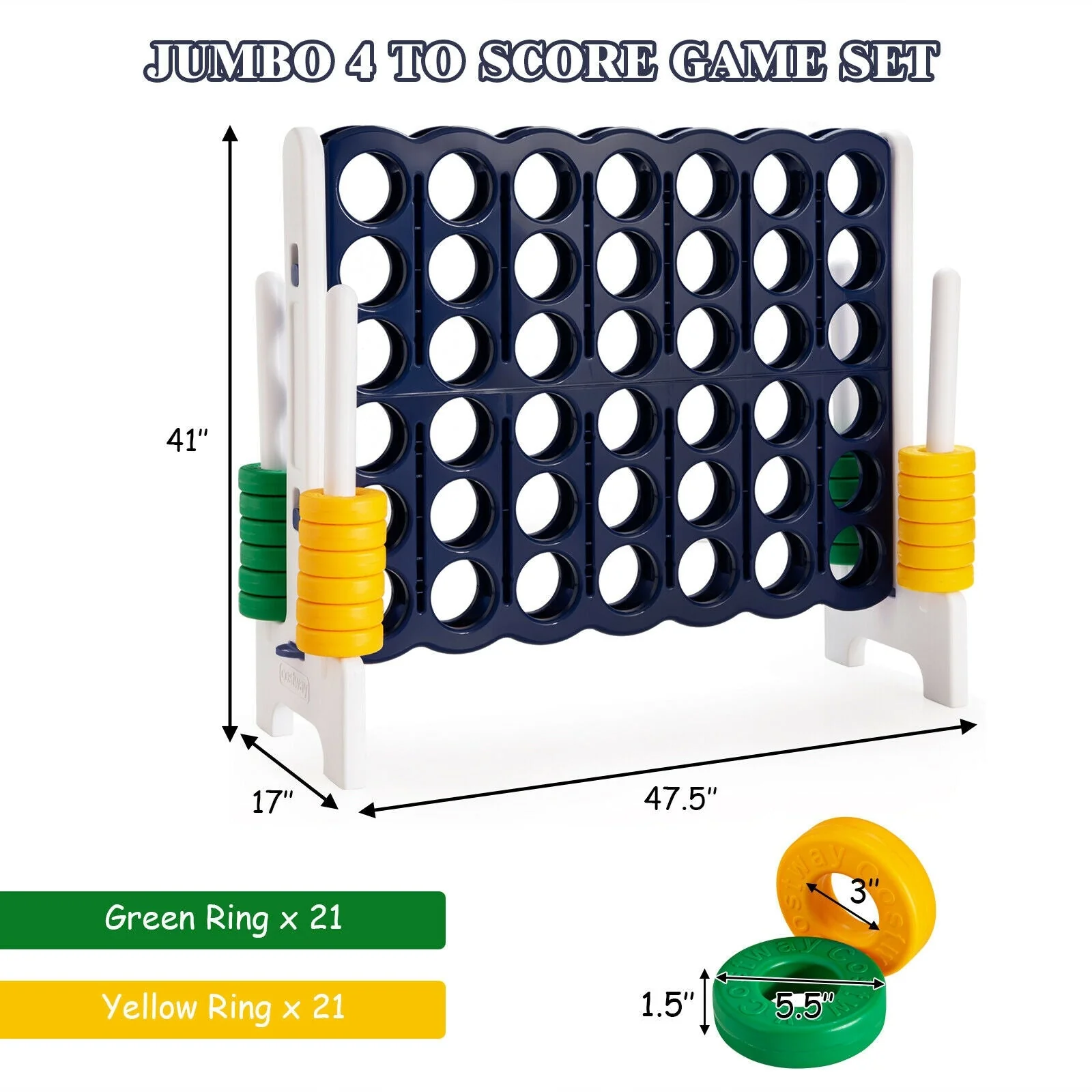 4-to-Score 4 in A Row Giant Game Set for Kids Adults Family Fun - Image 4