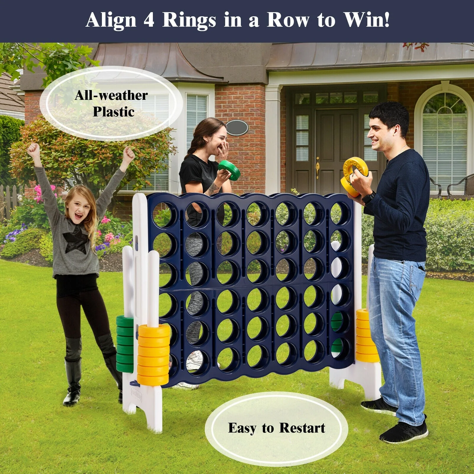 4-to-Score 4 in A Row Giant Game Set for Kids Adults Family Fun - Image 6