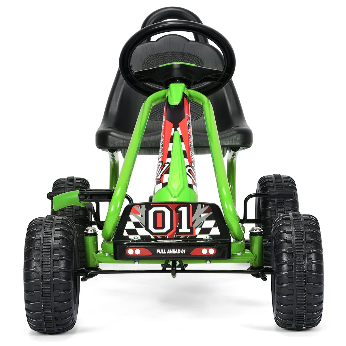 4 Wheel Pedal Powered Ride On with Adjustable Seat-Green - Image 8