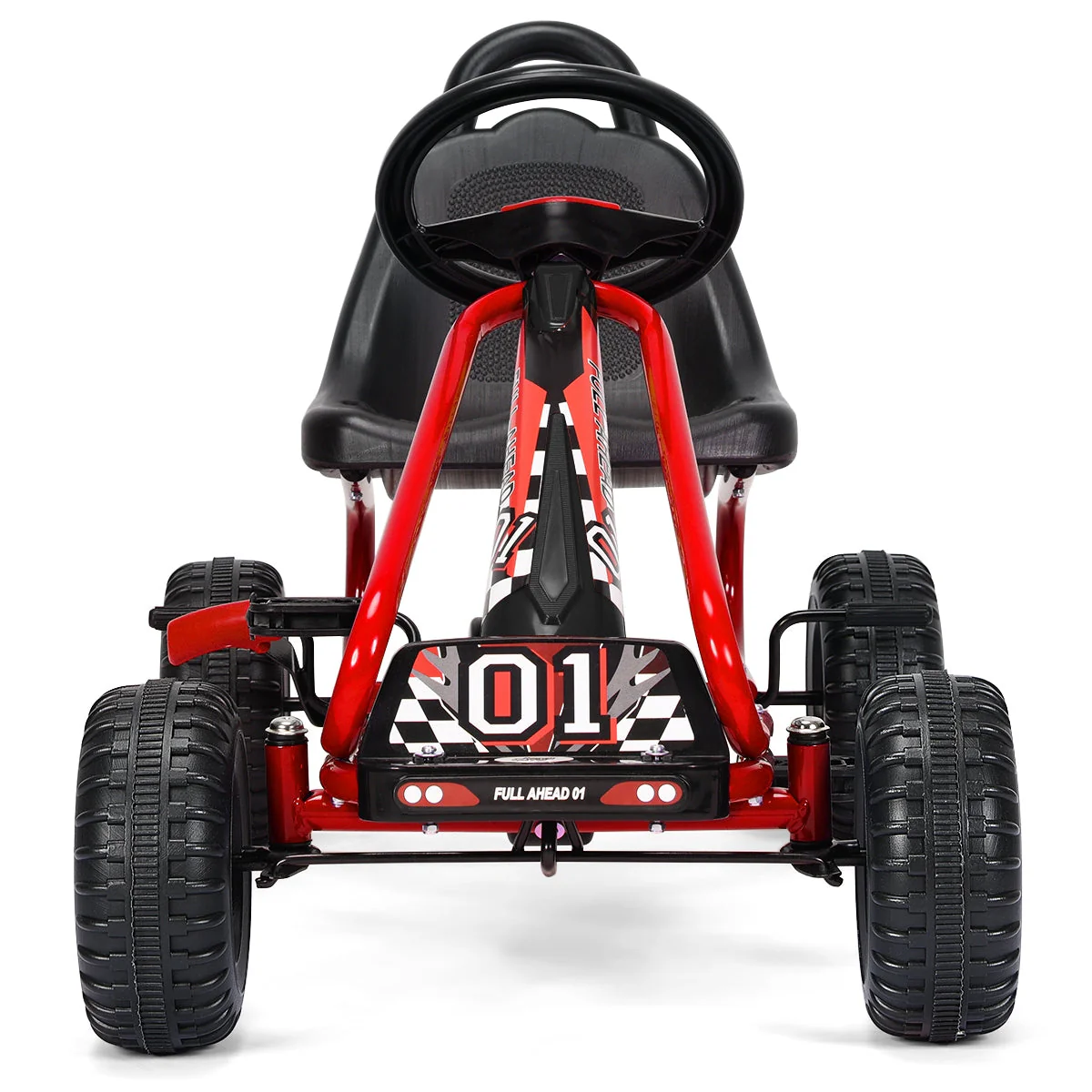 4 Wheel Pedal Powered Ride On with Adjustable Seat-Red - Image 8