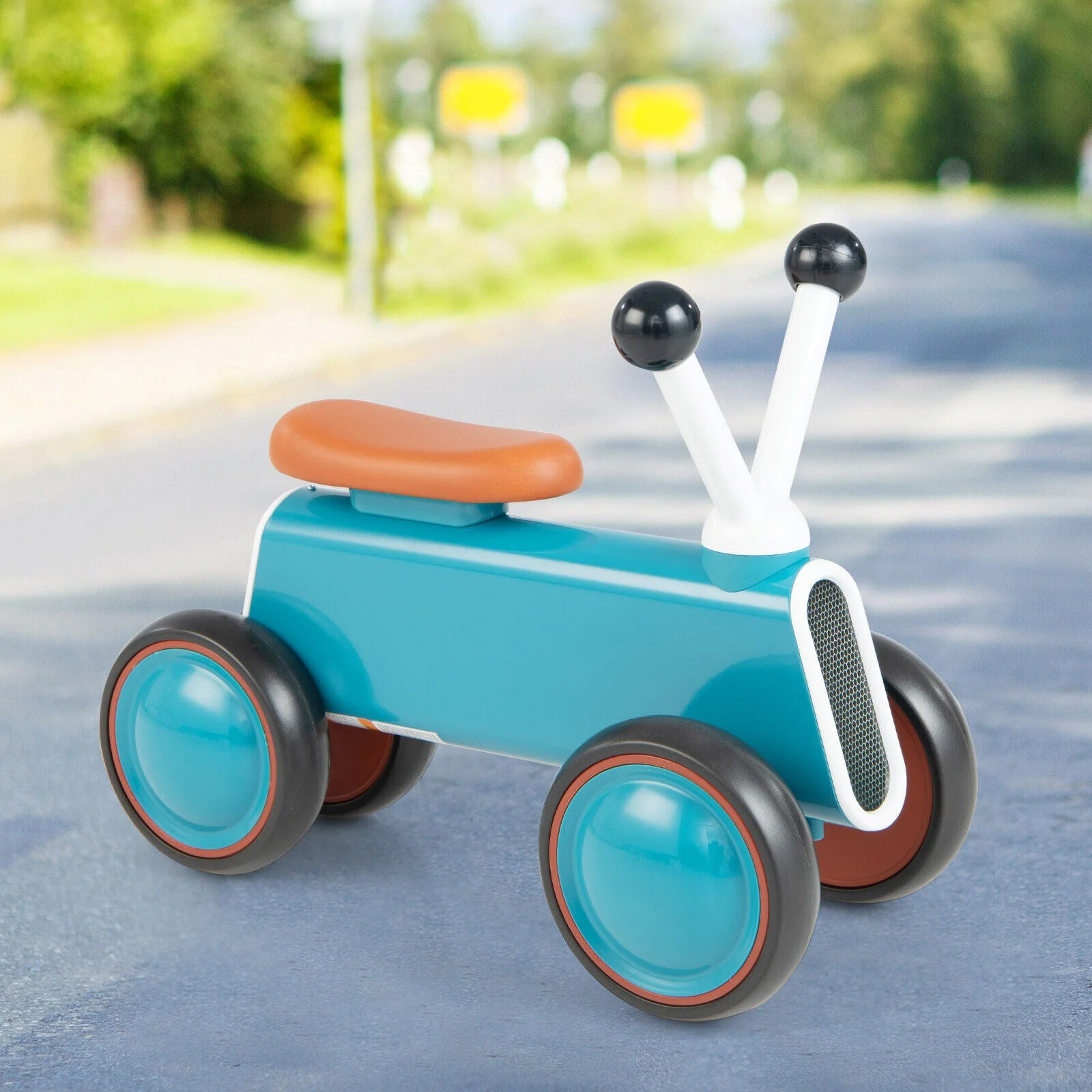 4 Wheels Baby Balance Bike without Pedal-Blue - Image 2