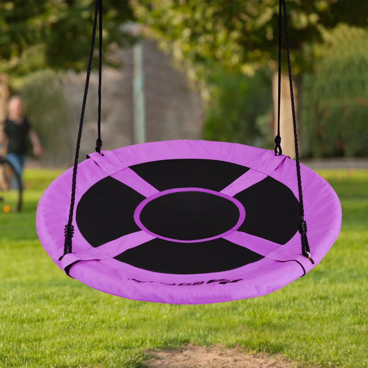 40 Inch Flying Saucer Tree Swing Indoor Outdoor Play Set-Purple - Image 2