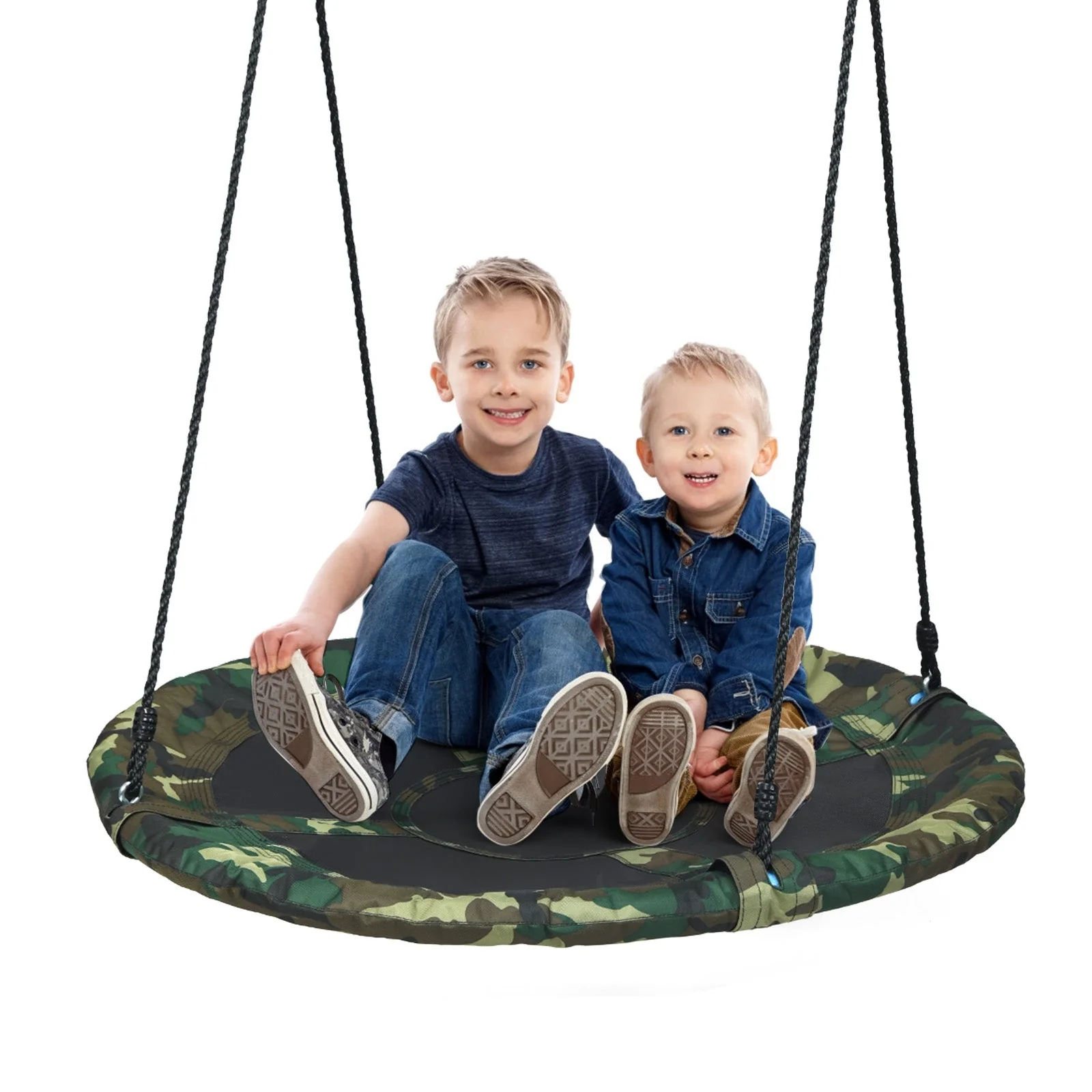 40 Inch Flying Saucer Tree Swing Outdoor Play Set with Adjustable Ropes Gift for Kids - Image 4