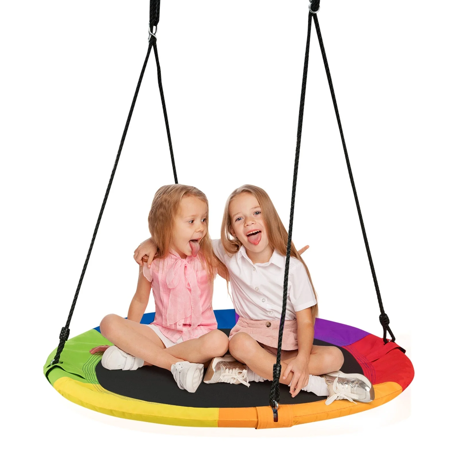 40-Inch Flying Saucer Tree Swing Outdoor Play Set with Easy Installation Process for Kids - Image 8