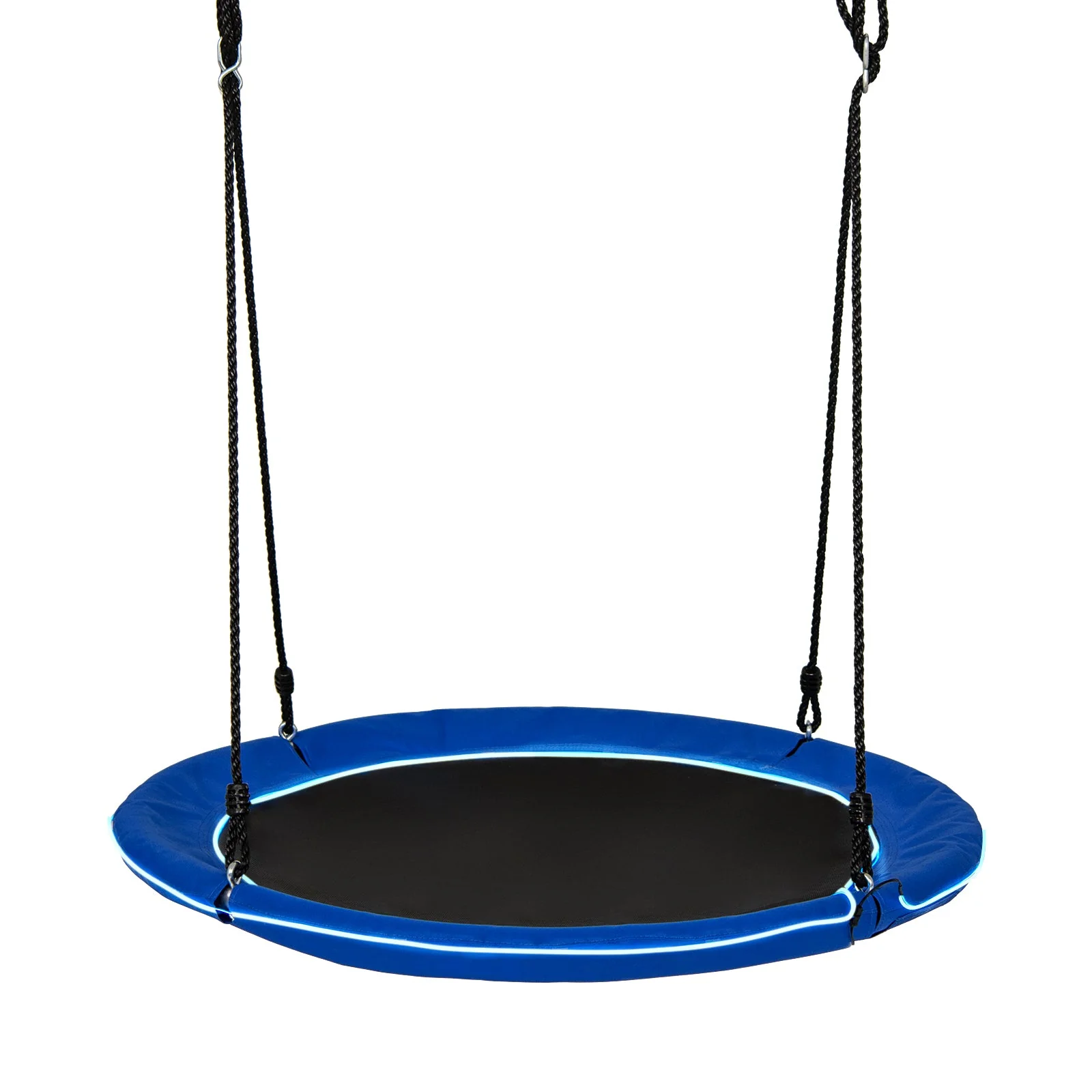40 Inches Saucer Tree Swing Round with Lights for Kids and Adults-Navy - Image 3