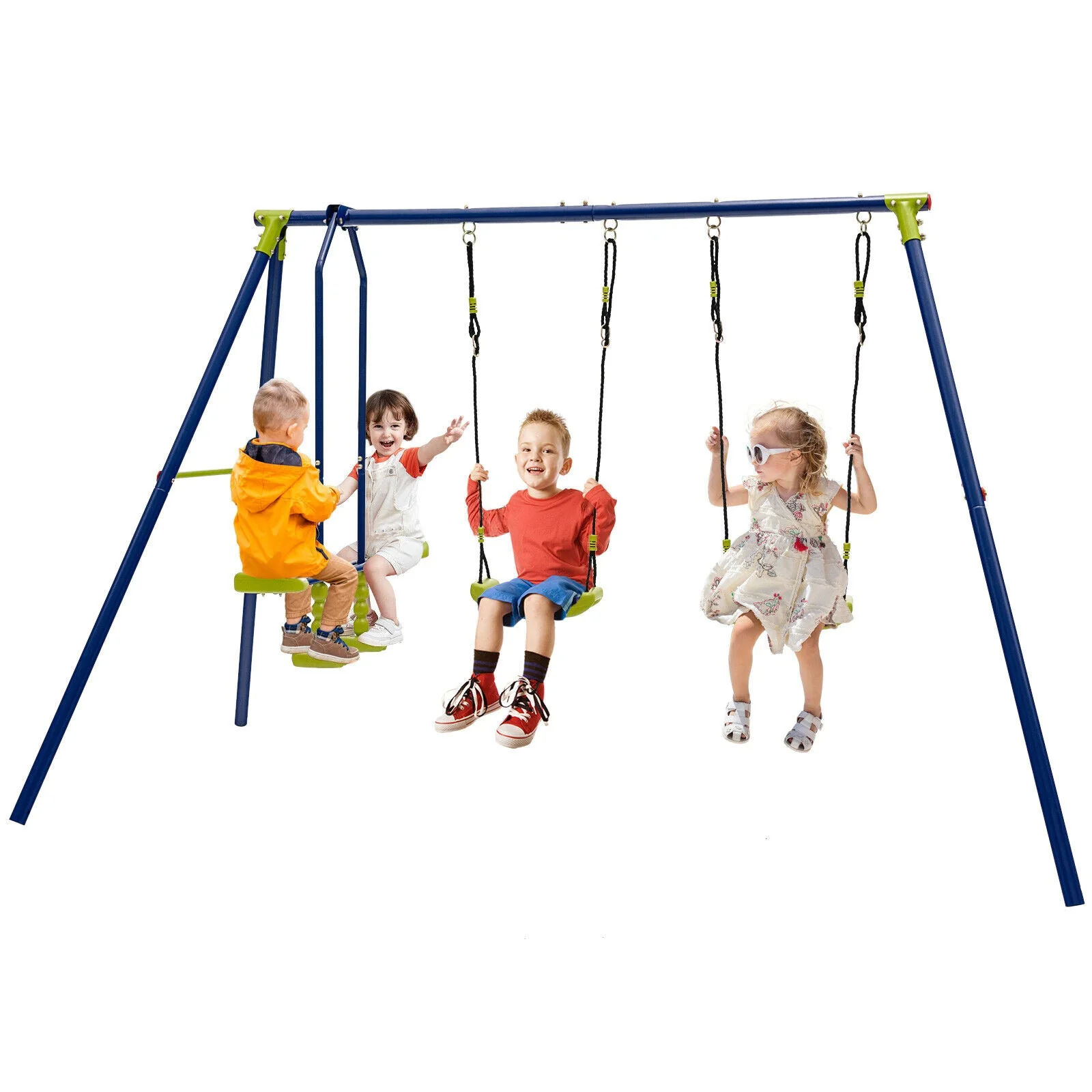 440 Pounds Kids Swing Set with Two Swings and One Glider - Image 7