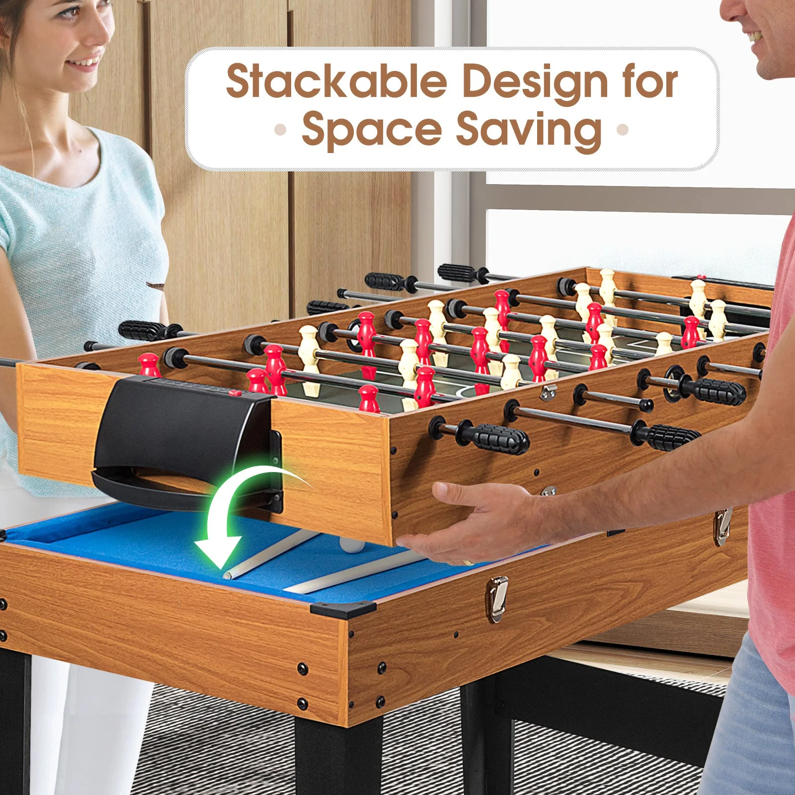 48 Inch 3-In-1 Multi Combo Game Table with Soccer for Game Rooms - Image 6