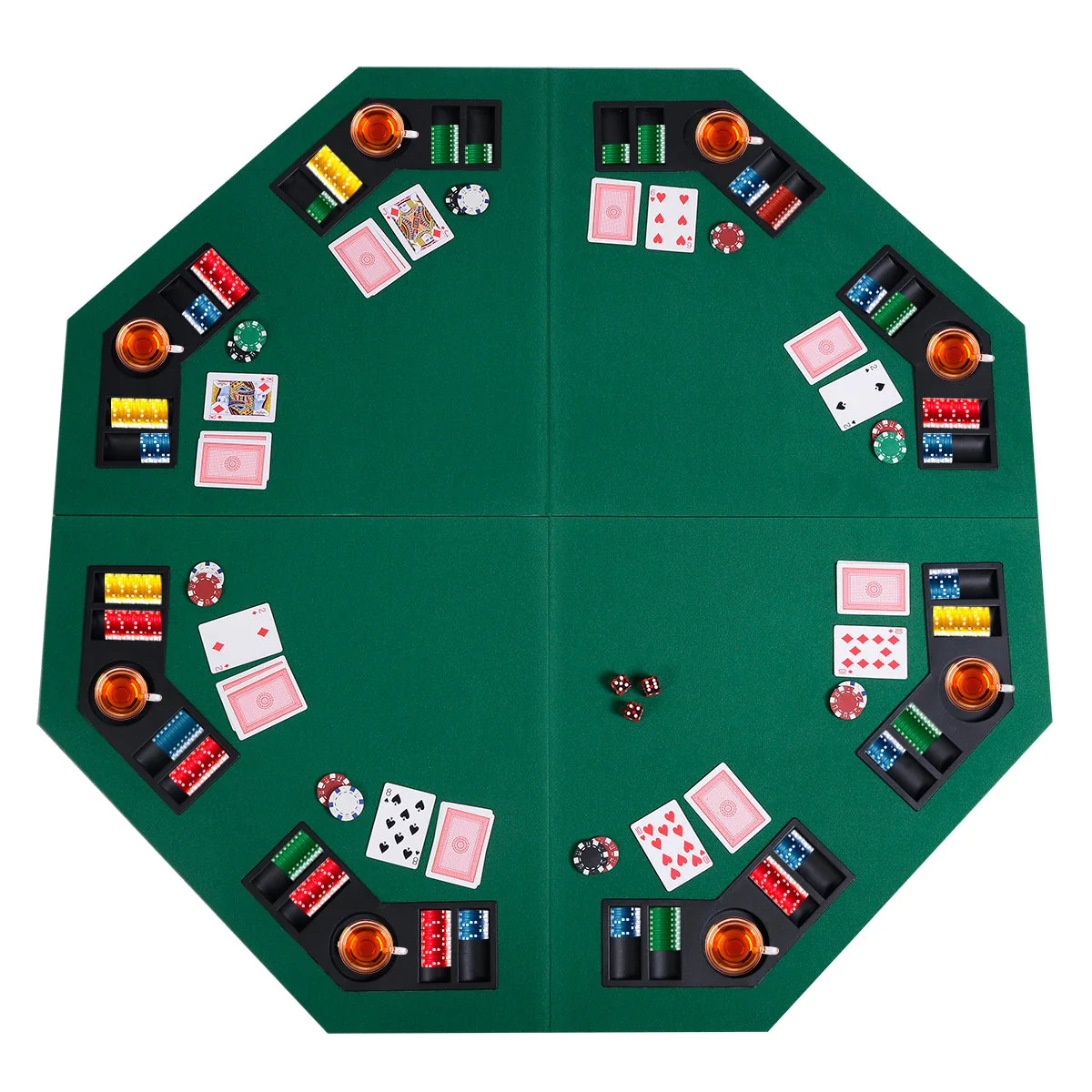 48 Inch 8 Players Octagon Fourfold Poker Table Top - Image 2