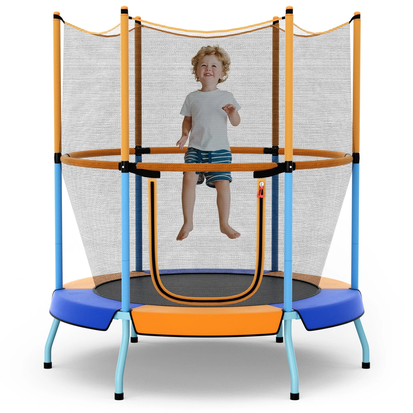 48 Inch Toddler Trampoline with Safety Enclosure Net-Orange - Image 2