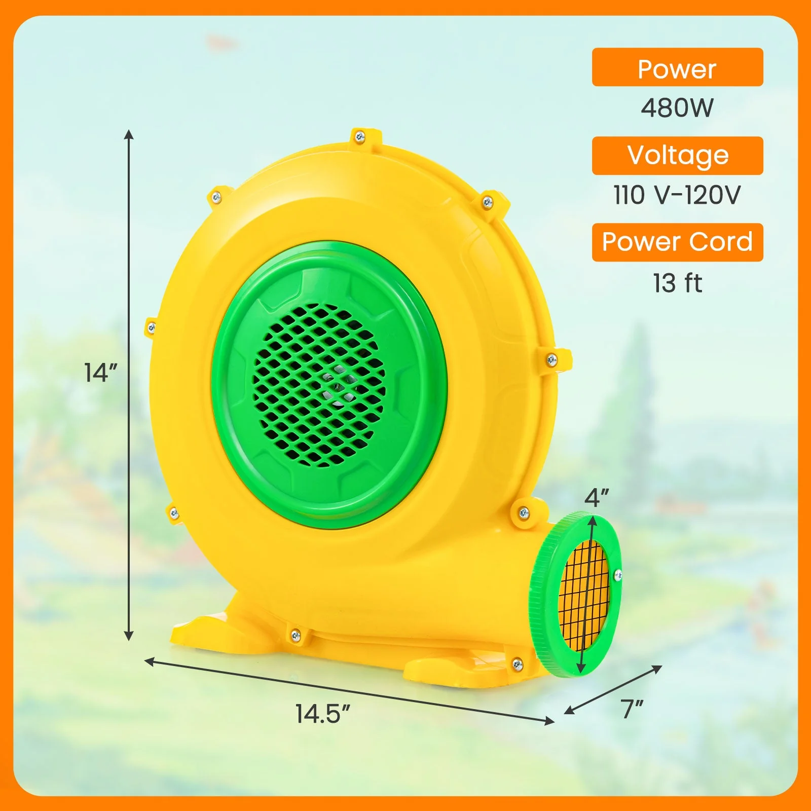 480W Air Blower Air Pump Fan with Convenient Handle and Ground Stakes-480W - Image 4
