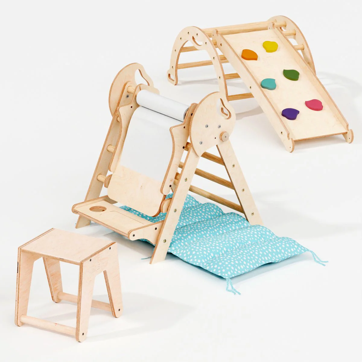 4in1 Montessori Climbing Set: Pikler Triangle, Arch, Slide Board, and Cushion for Toddlers (1–3 Years) - Image 15