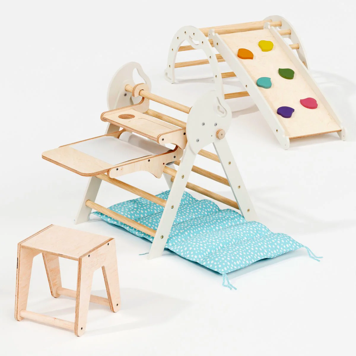 4in1 Montessori Climbing Set: Pikler Triangle, Arch, Slide Board, and Cushion for Toddlers (1–3 Years) - Image 16
