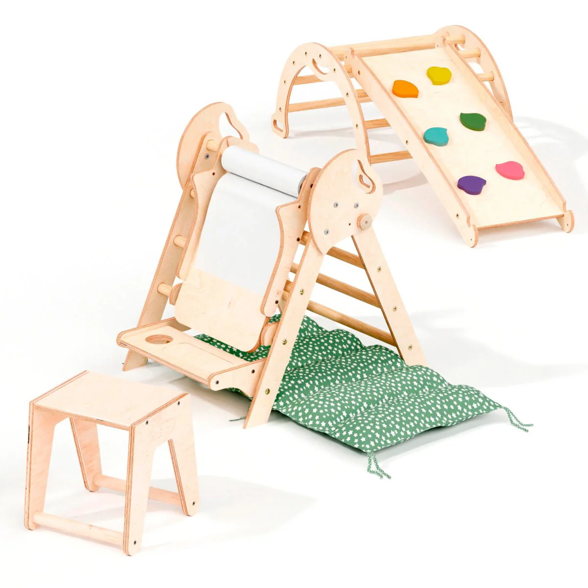 4in1 Montessori Climbing Set: Pikler Triangle, Arch, Slide Board, and Cushion for Toddlers (1–3 Years) - Image 18