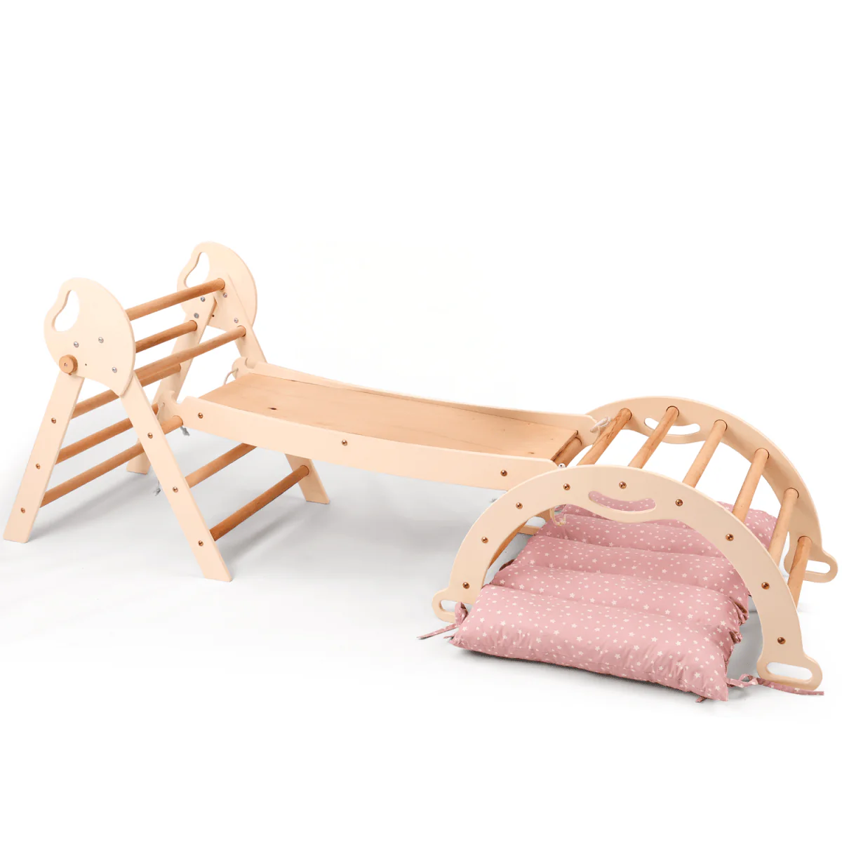 4in1 Montessori Climbing Set: Pikler Triangle, Arch, Slide Board, and Cushion for Toddlers (1–3 Years) - Image 19
