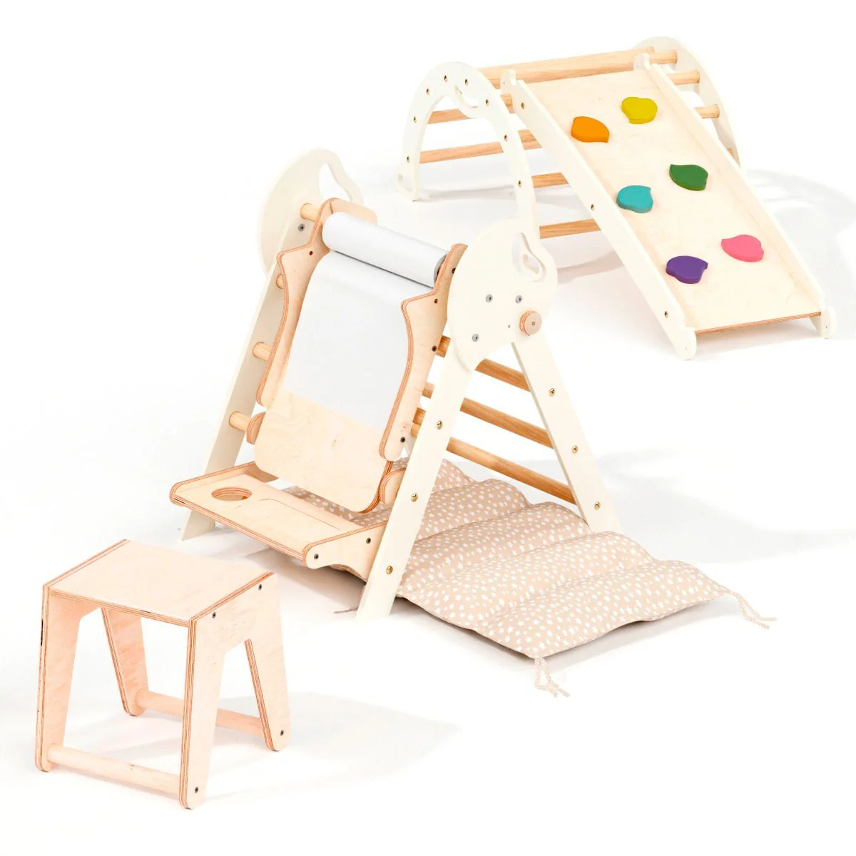 4in1 Montessori Climbing Set: Pikler Triangle, Arch, Slide Board, and Cushion for Toddlers (1–3 Years) - Image 20