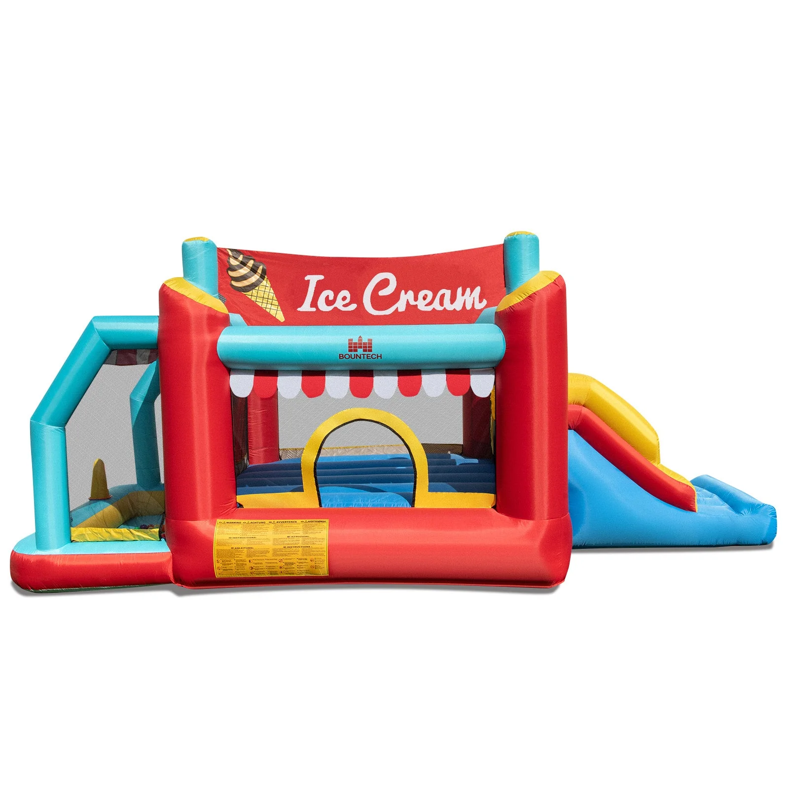 5-in-1 Ice Cream Inflatable Bounce House with Ball Pit and Slide with 520W Blower - Image 6