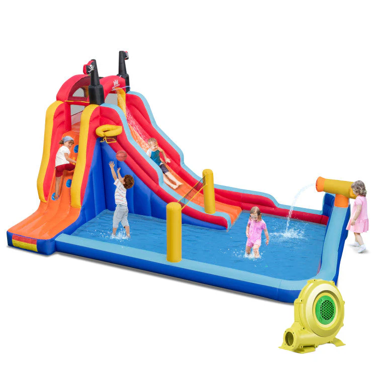 5-in-1 Inflatable Bounce House with 2 Water Slides and Large Splash Pool With 950W Blower - Image 2