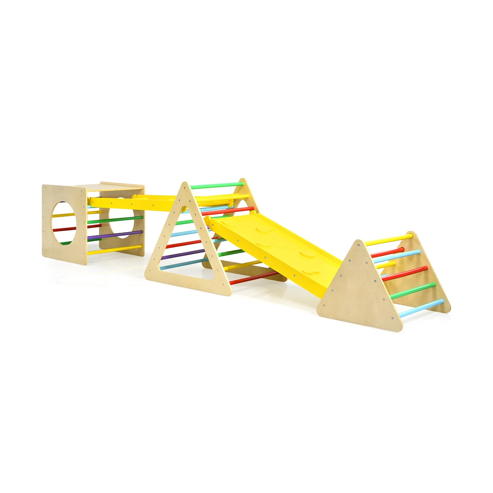 5 in 1 Kids Triangle Climber Play Gym Set with 2 Ramps - Image 3
