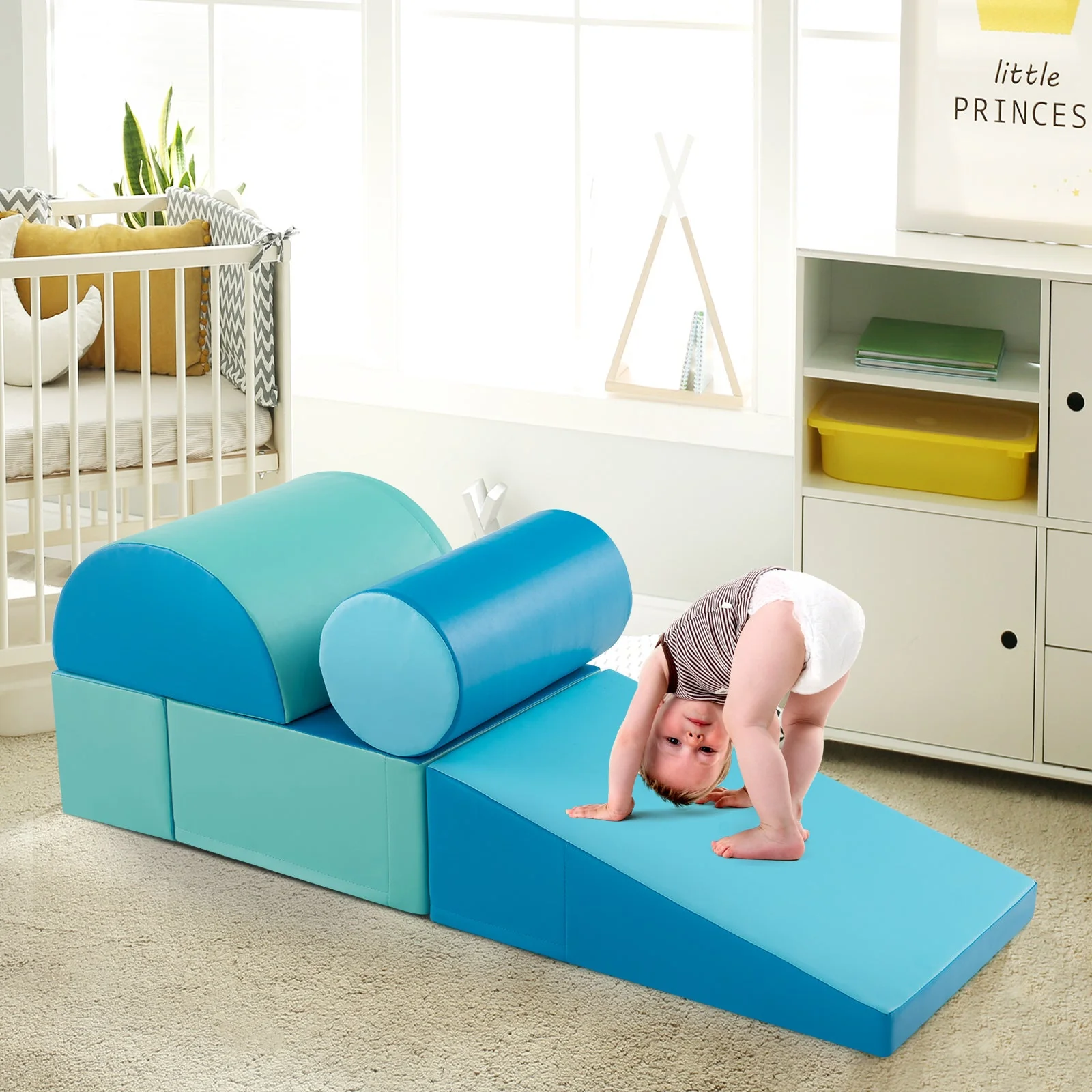 5-Piece Kids Climb and Crawl Activity Playset-Navy - Image 2