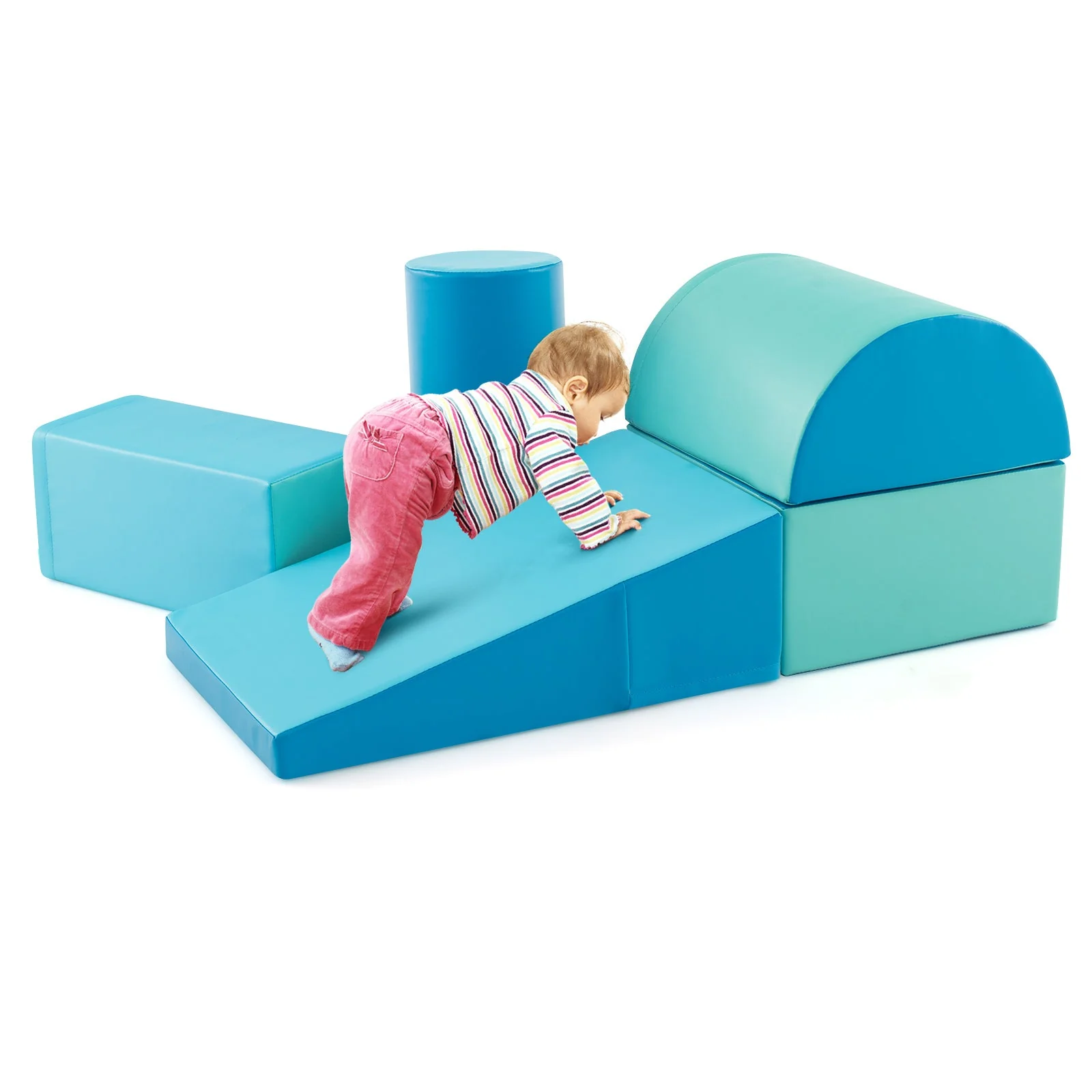 5-Piece Kids Climb and Crawl Activity Playset-Navy - Image 4