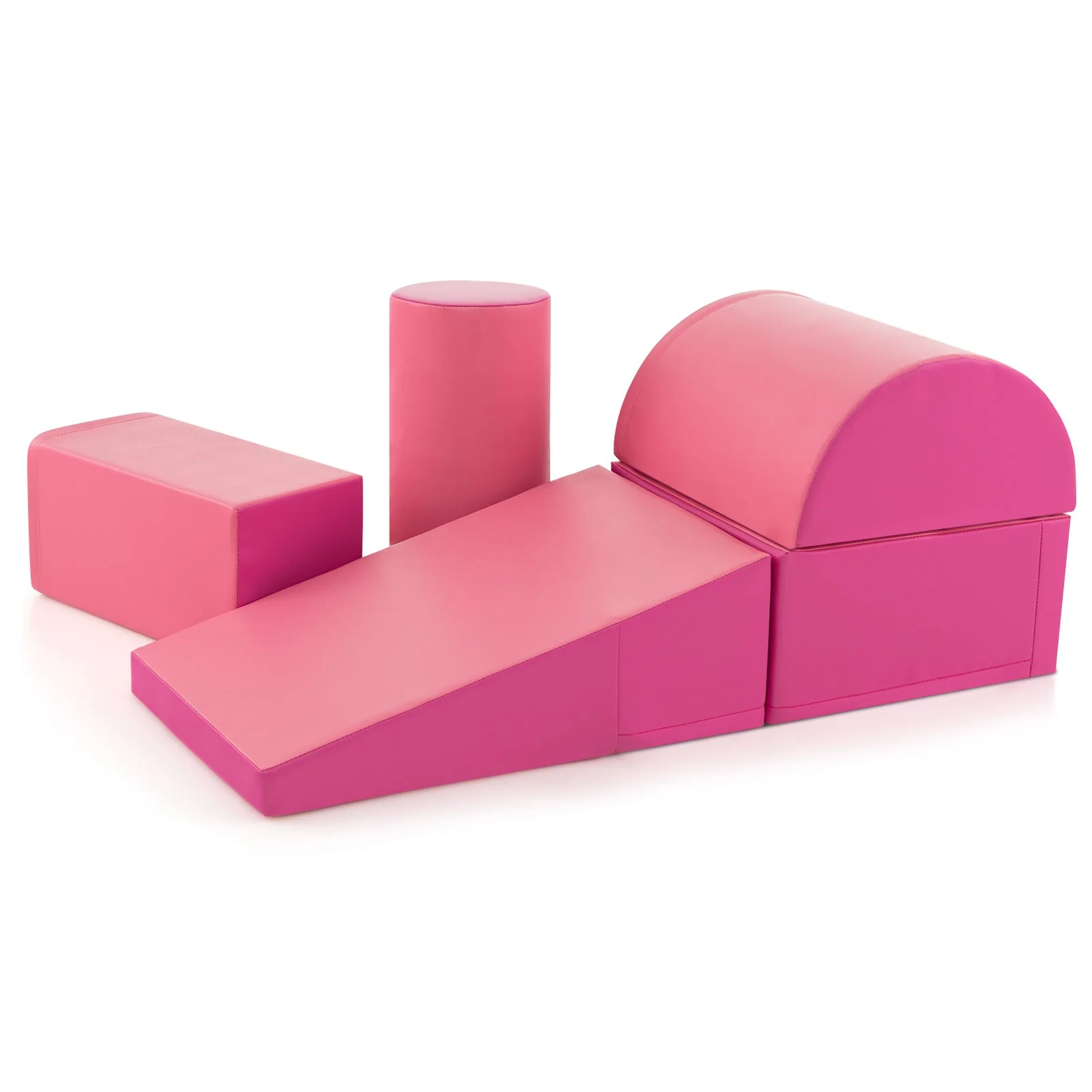 5-Piece Kids Climb and Crawl Activity Playset-Pink - Image 3