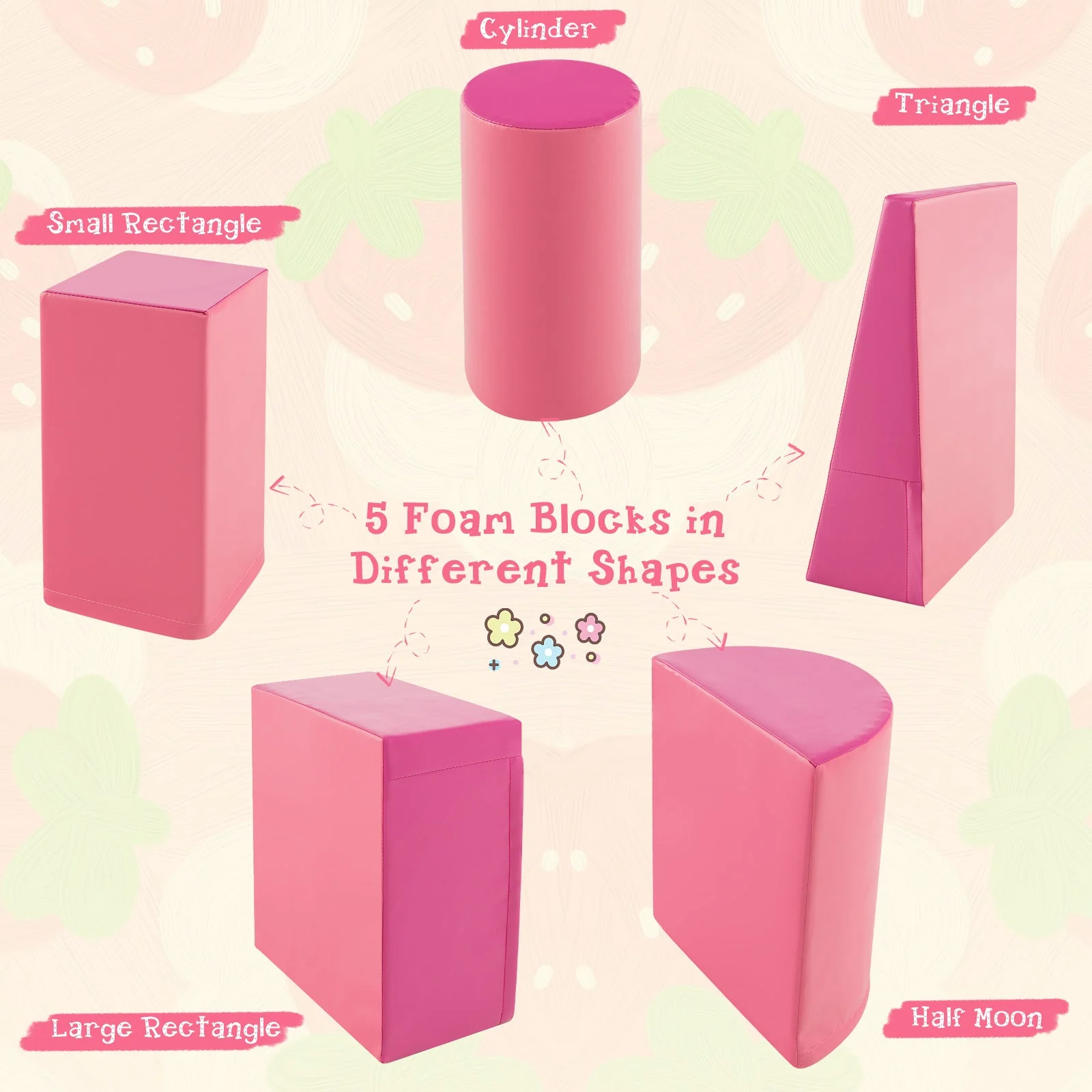 5-Piece Kids Climb and Crawl Activity Playset-Pink - Image 7