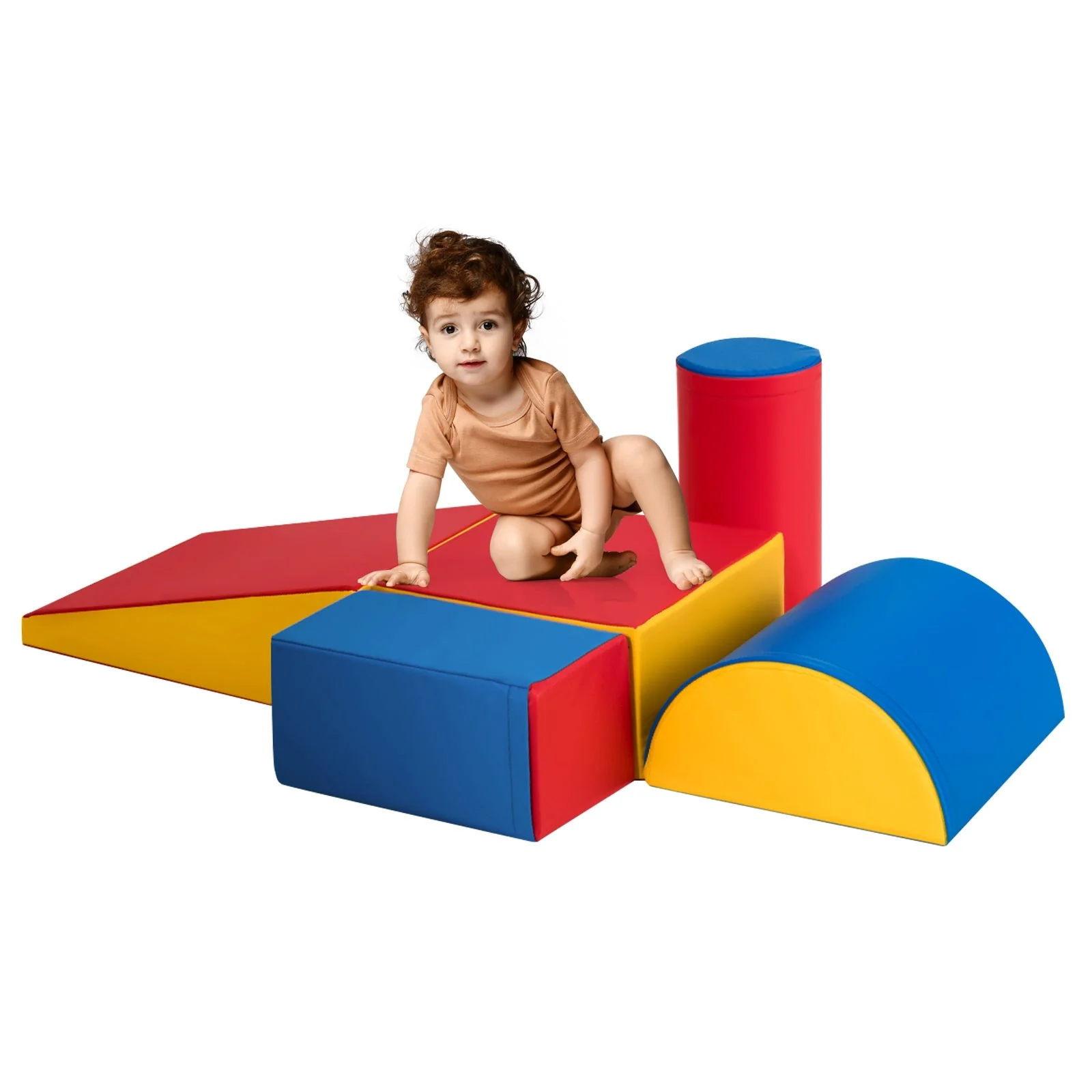 5-Piece Set Climb Activity Play Safe Foam Blocks-Red - Image 6