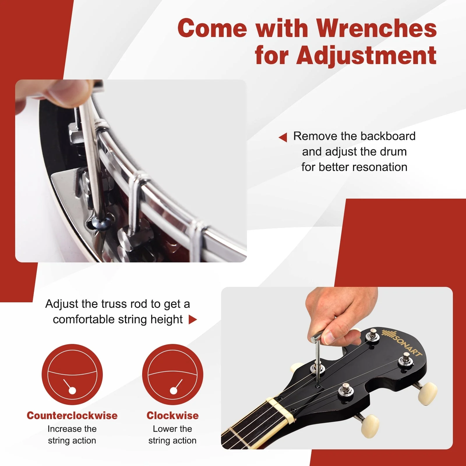 5-String Geared Tunable Banjo with case - Image 5