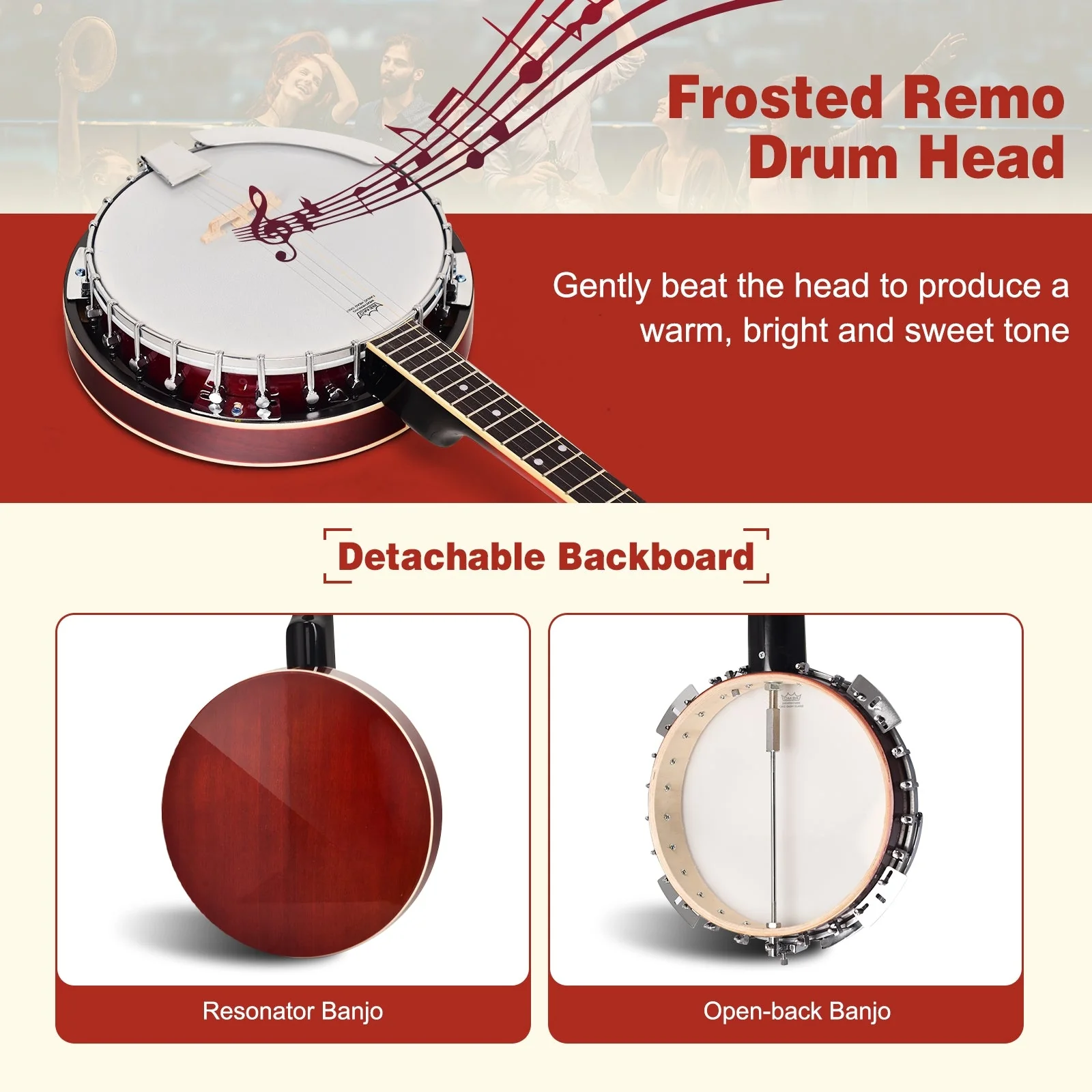 5-String Geared Tunable Banjo with case - Image 7