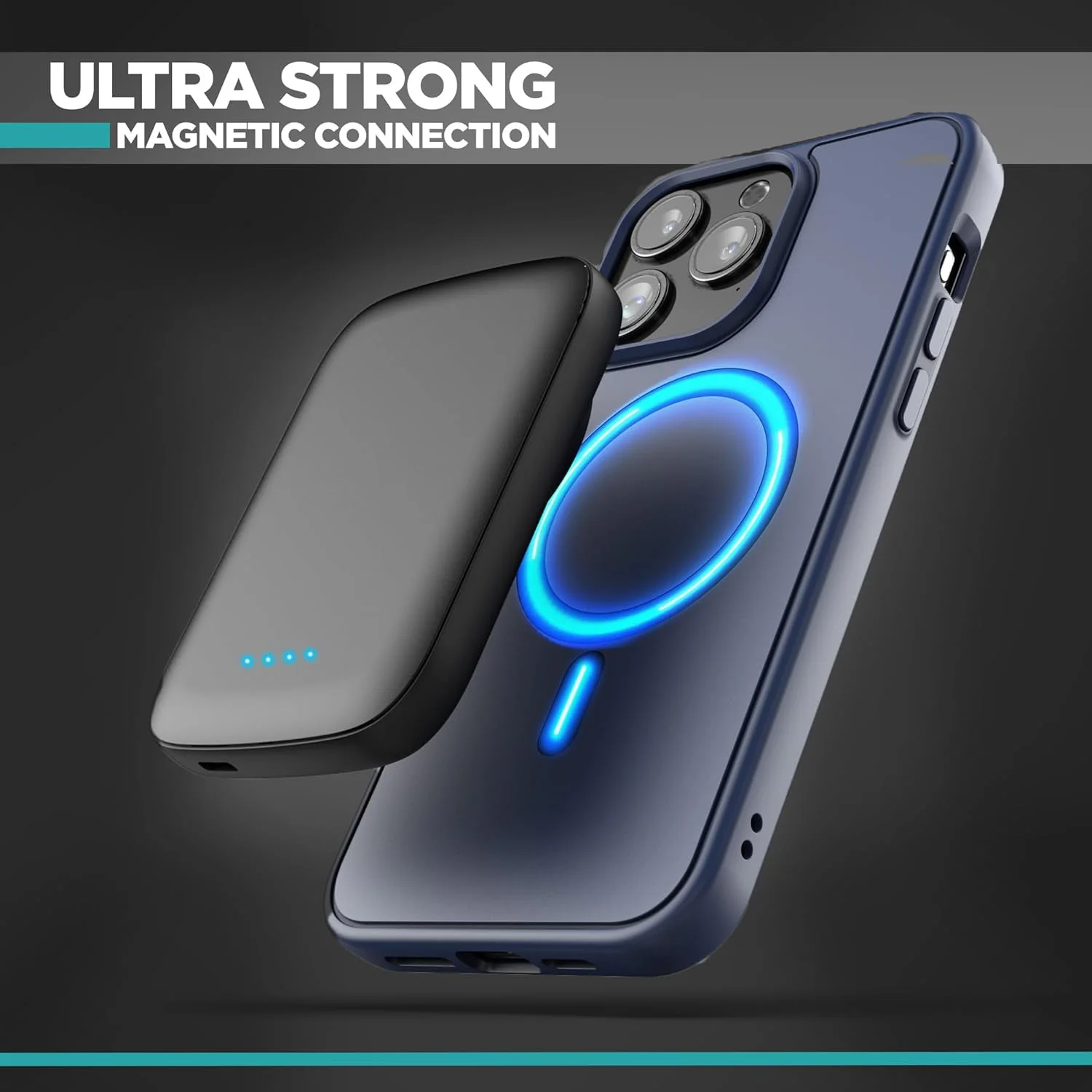 5000mAh Ultra-Slim Magnetic Power Bank for iPhone, Compatible with MagSafe - Fast Charging Wireless Portable Charger, USB C Input Battery Pack (for iPhone 13, 14, 15 Pro Max) Black - Image 2