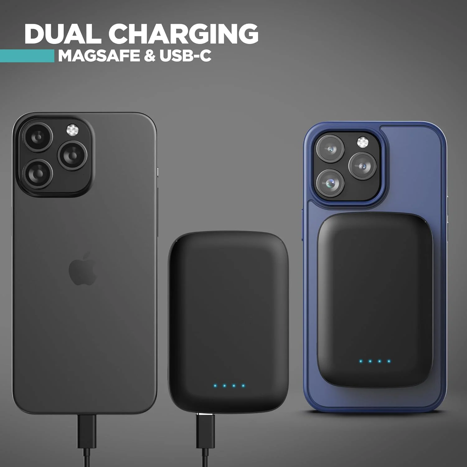 5000mAh Ultra-Slim Magnetic Power Bank for iPhone, Compatible with MagSafe - Fast Charging Wireless Portable Charger, USB C Input Battery Pack (for iPhone 13, 14, 15 Pro Max) Black - Image 8